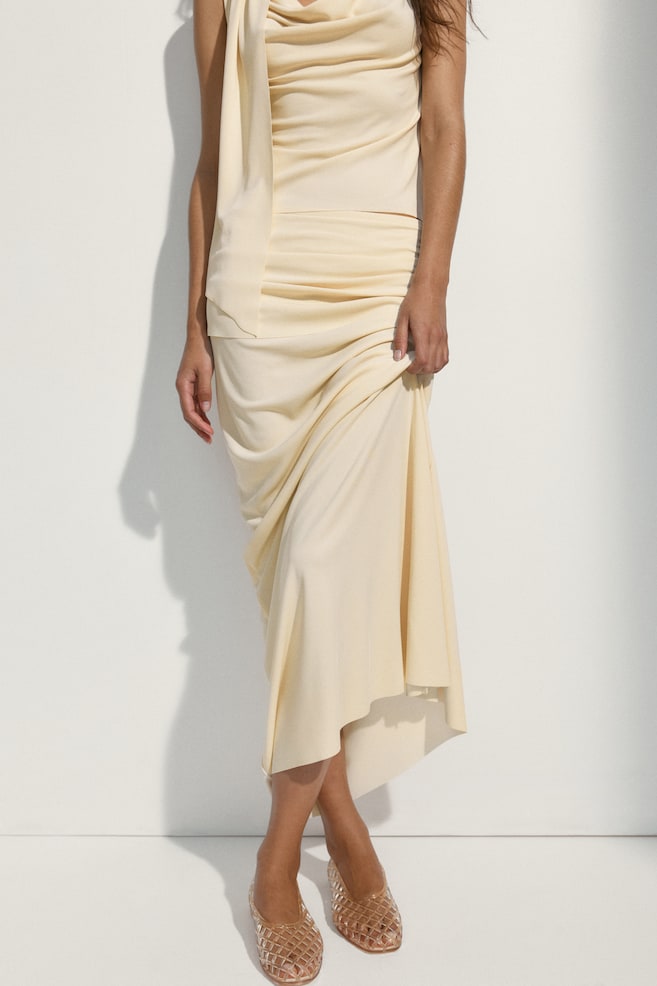 Falda maxi drapeada-Amarillo claro - 6