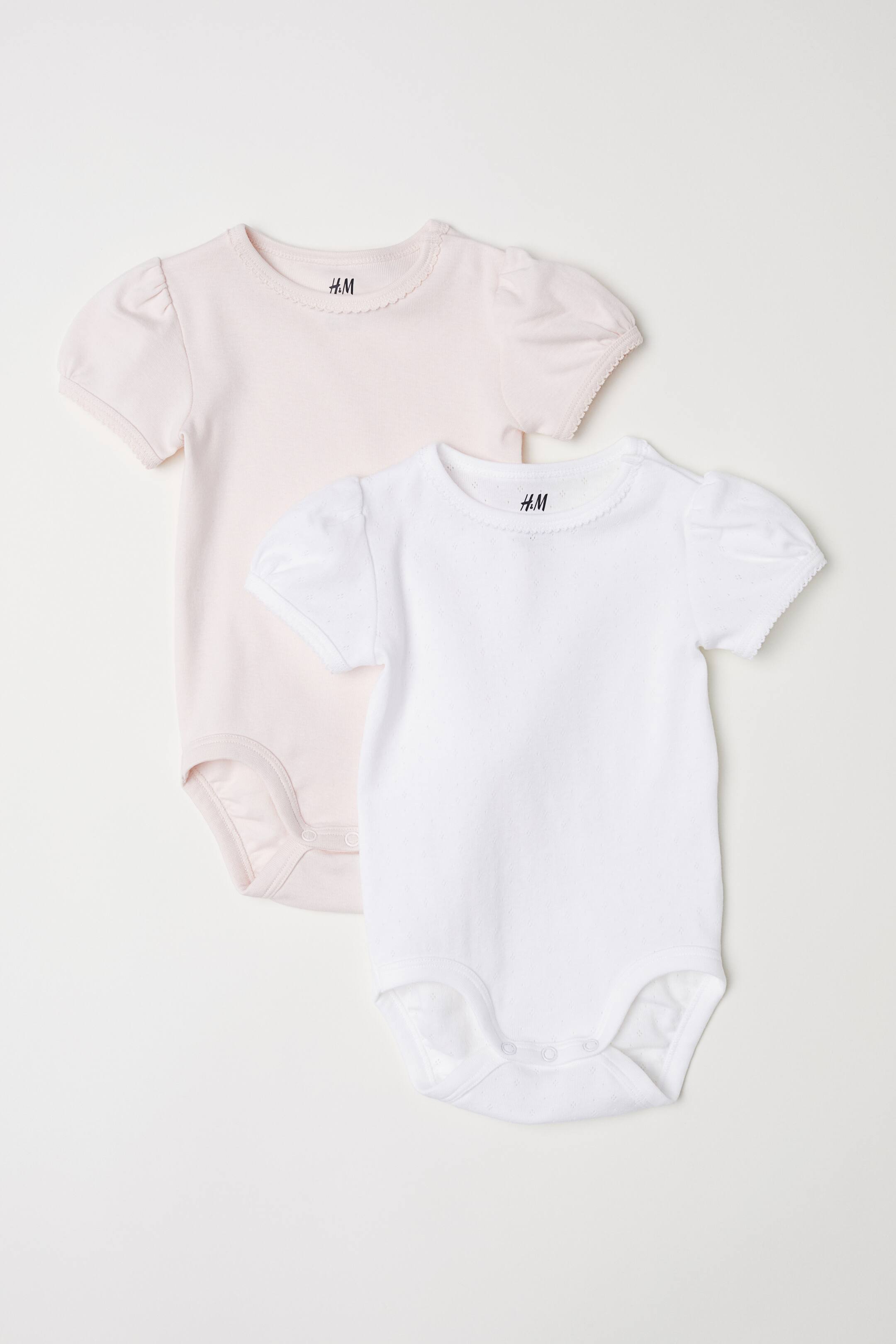 View larger image: 2-pack cotton bodysuits - White - Kids | H&M 1