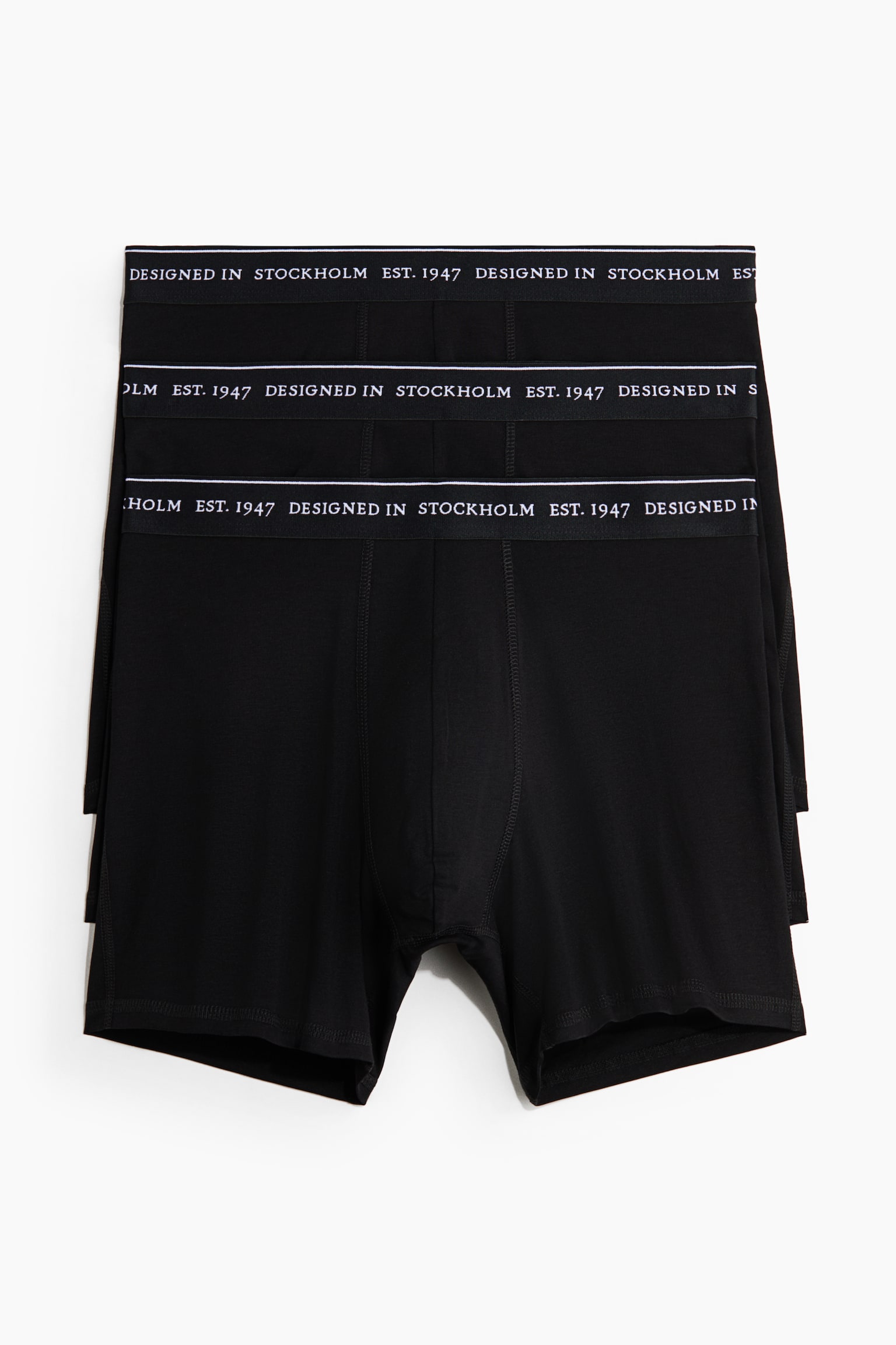 3-Pack COOLMAX® Mid-Length Boxer Briefs - Black/Red/white/navy blue - 1