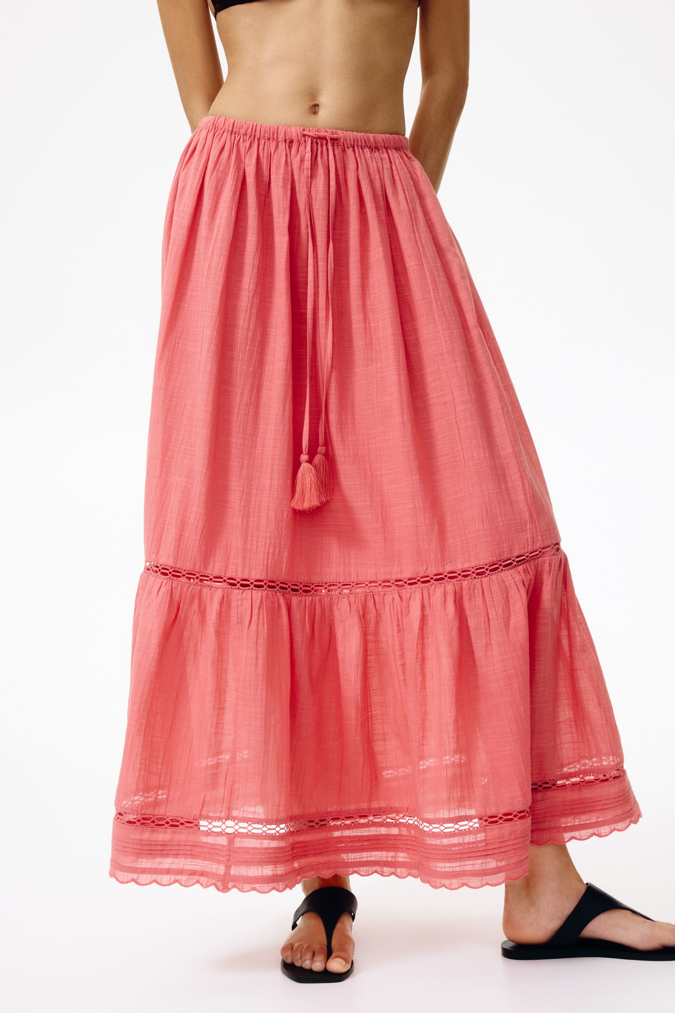 Женские юбки H&M Lace-Inset Cotton Skirt — фото 5