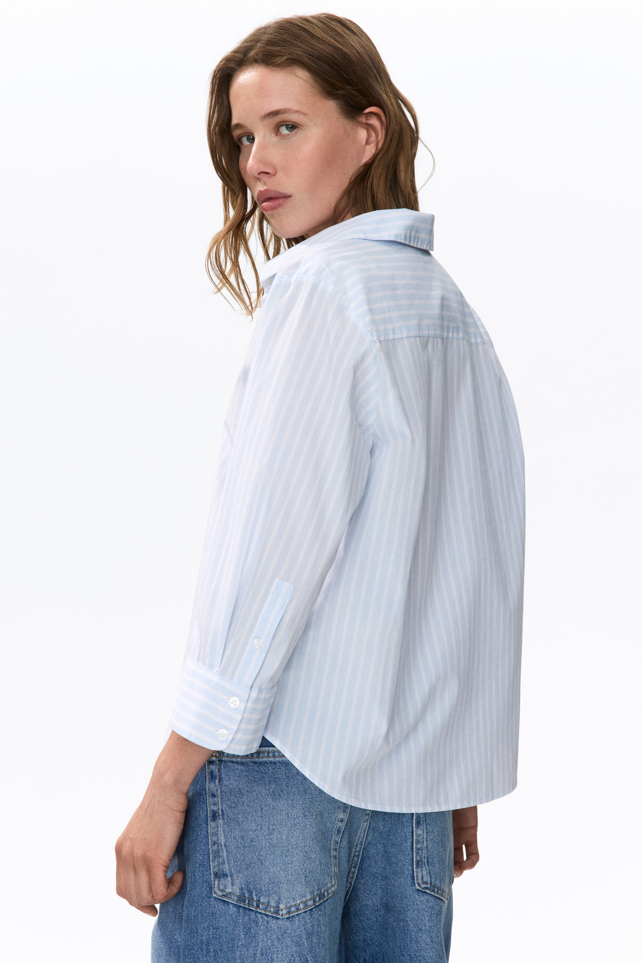 Женские рубашки H&M Cotton Poplin Shirt — фото 6