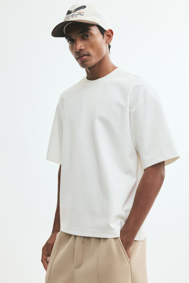 Pamučna majica četvrtastog kroja Relaxed Fit