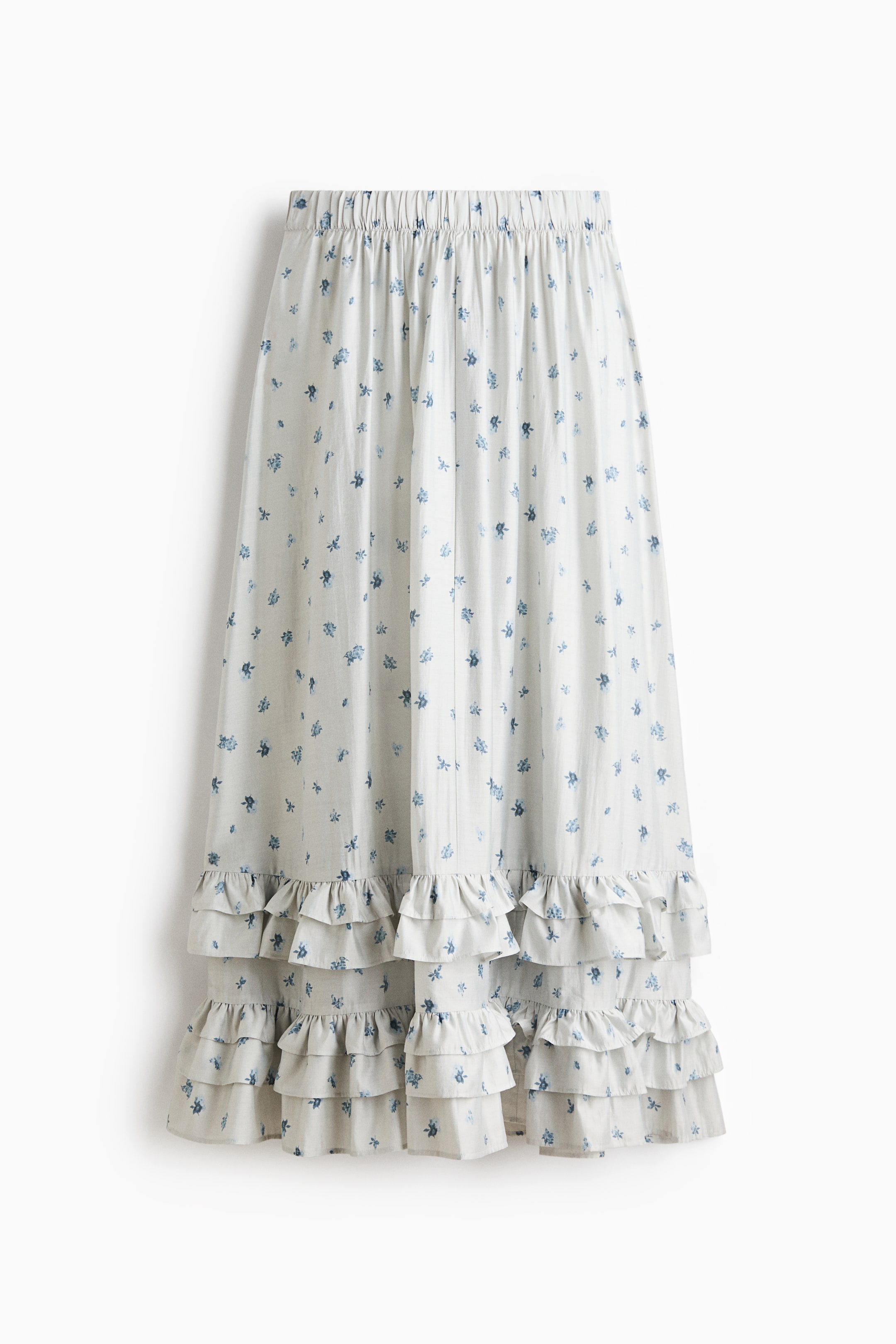 View larger image: Tiered chiffon skirt - Pale blue/Floral - Ladies | H&M 1
