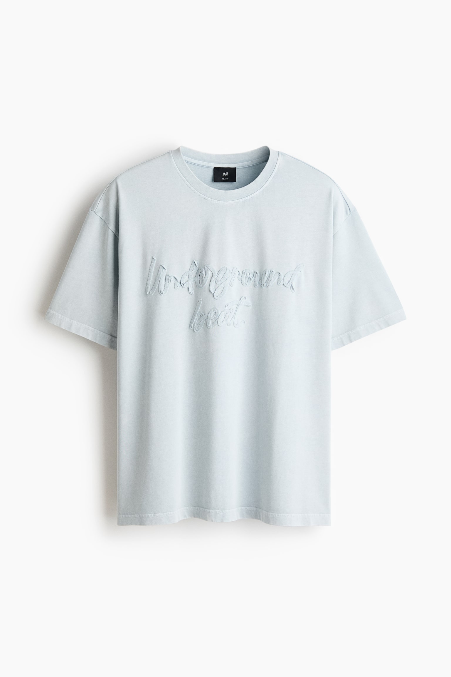 Relaxed Fit Cotton T-shirt - Light dusty blue/Washed grey