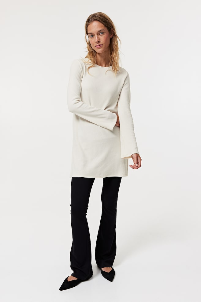 MAMA Before & After ribbed jersey tunic - Cream/Black - 6