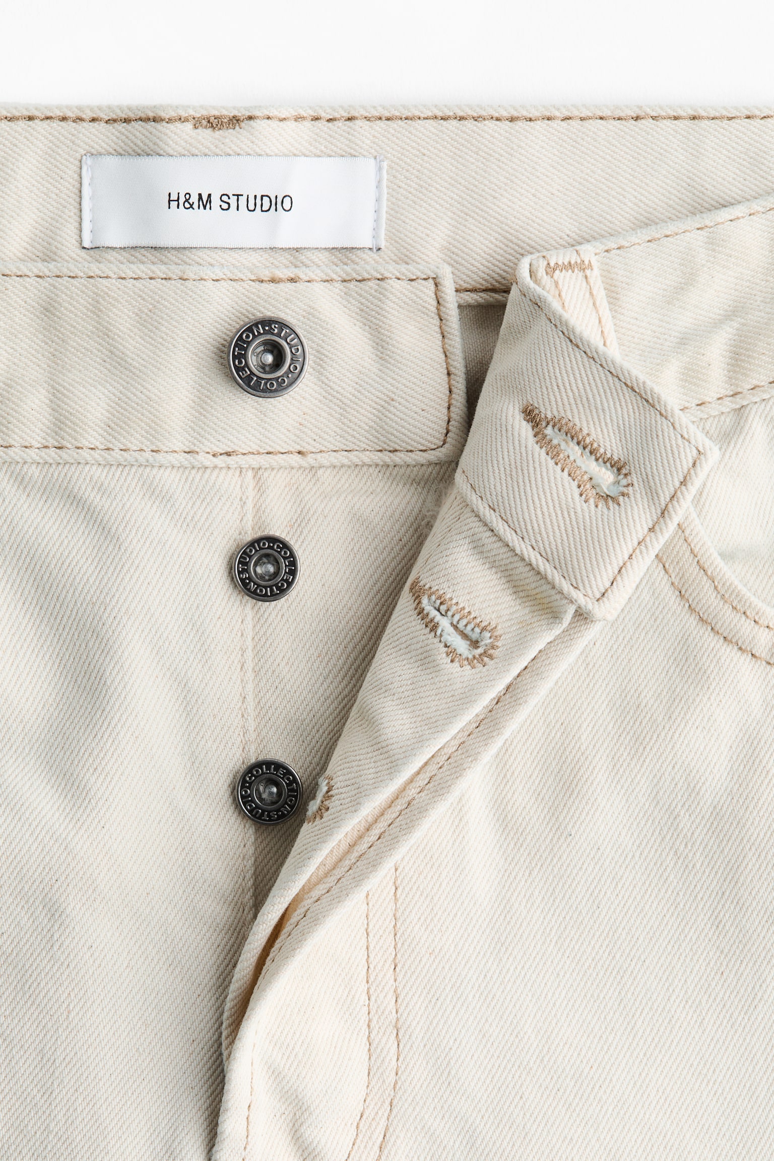 Jeans cu croială dreaptă - Bej-deschis - 6