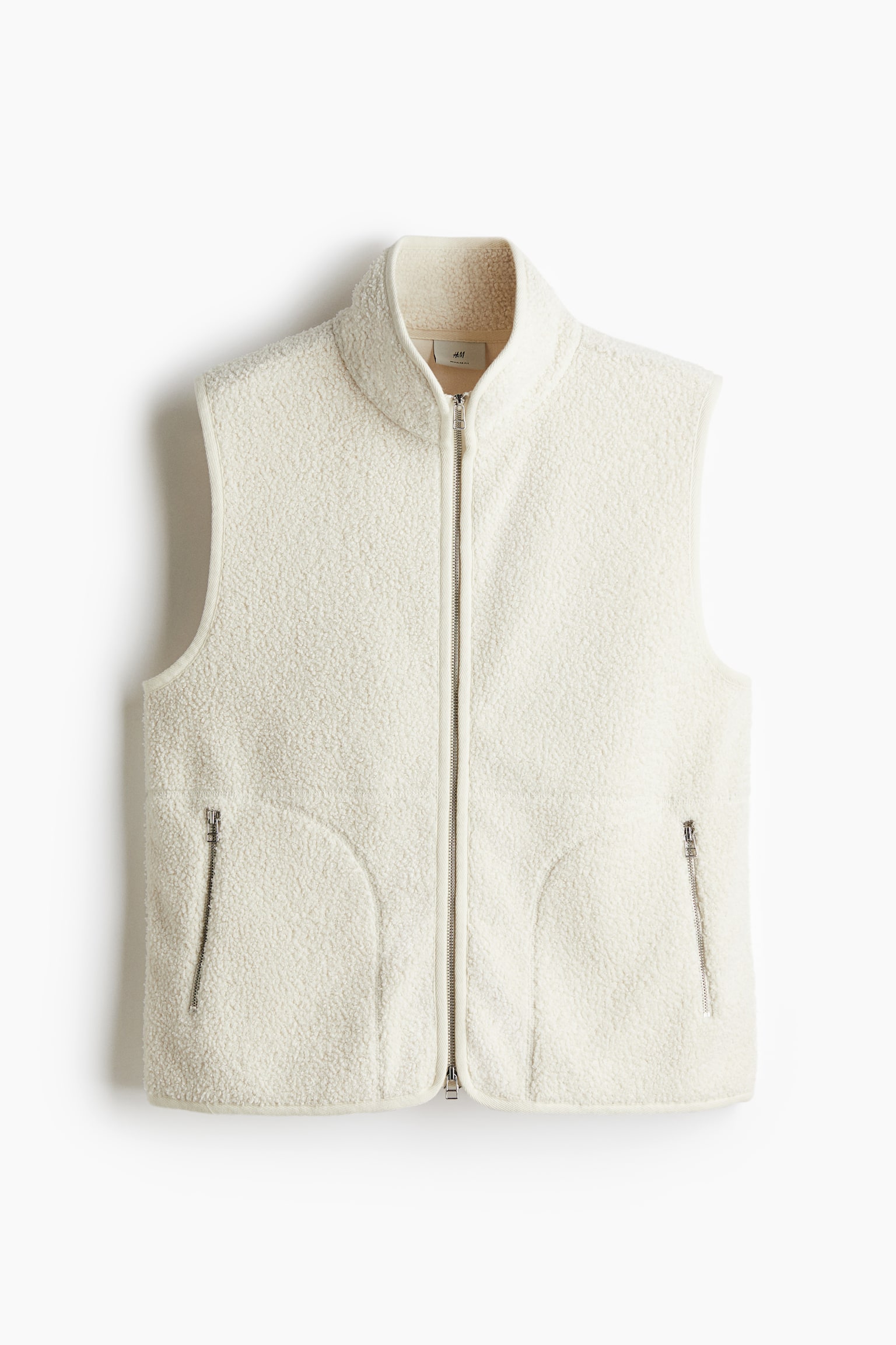 Regular Fit Teddy gilet - White - 2