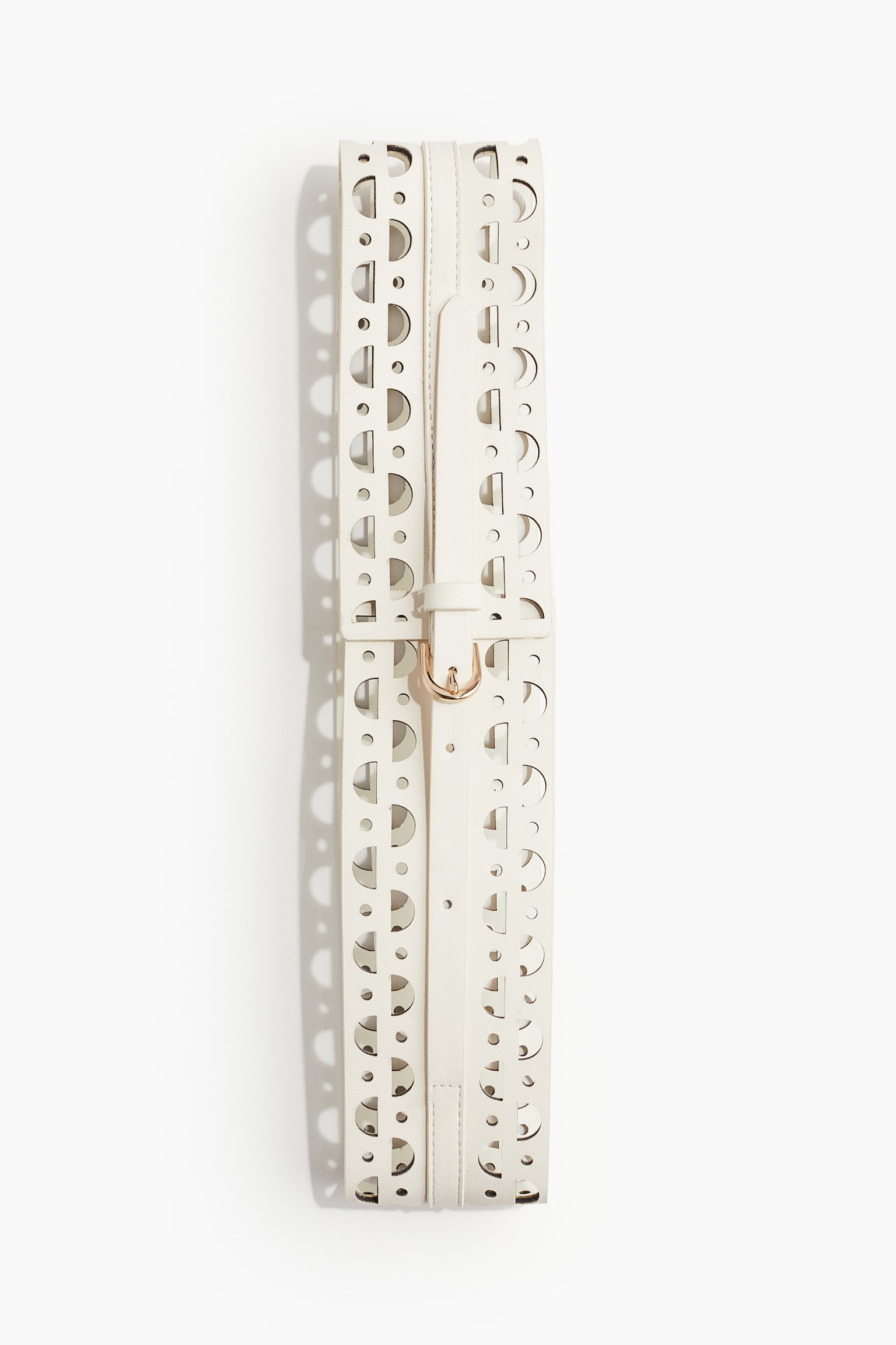 Perforated Waist Belt - White/Black - 1