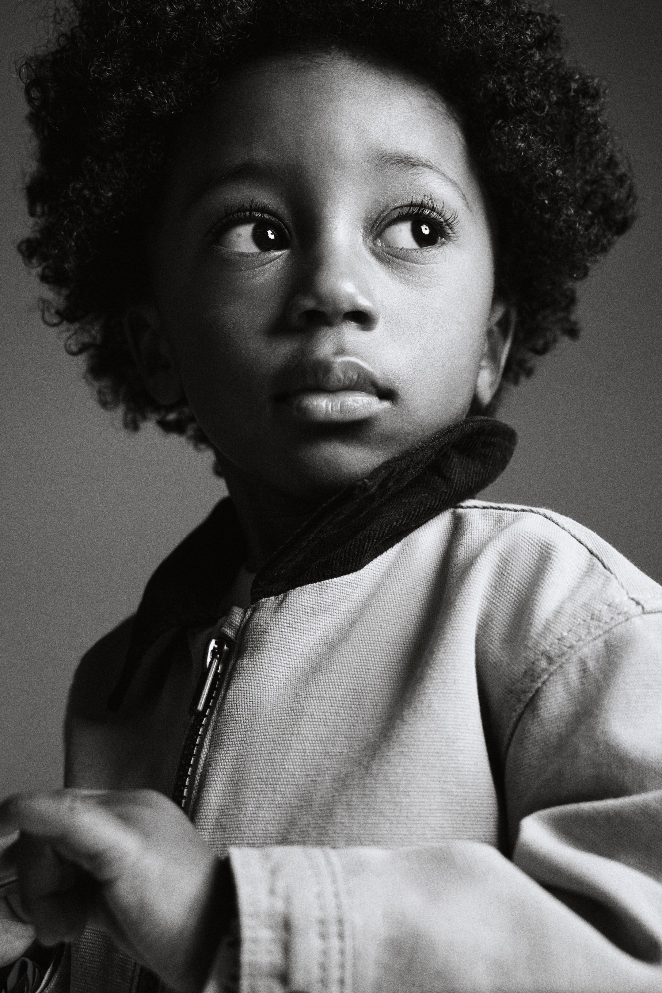 Corduroy-Collar Canvas Jacket