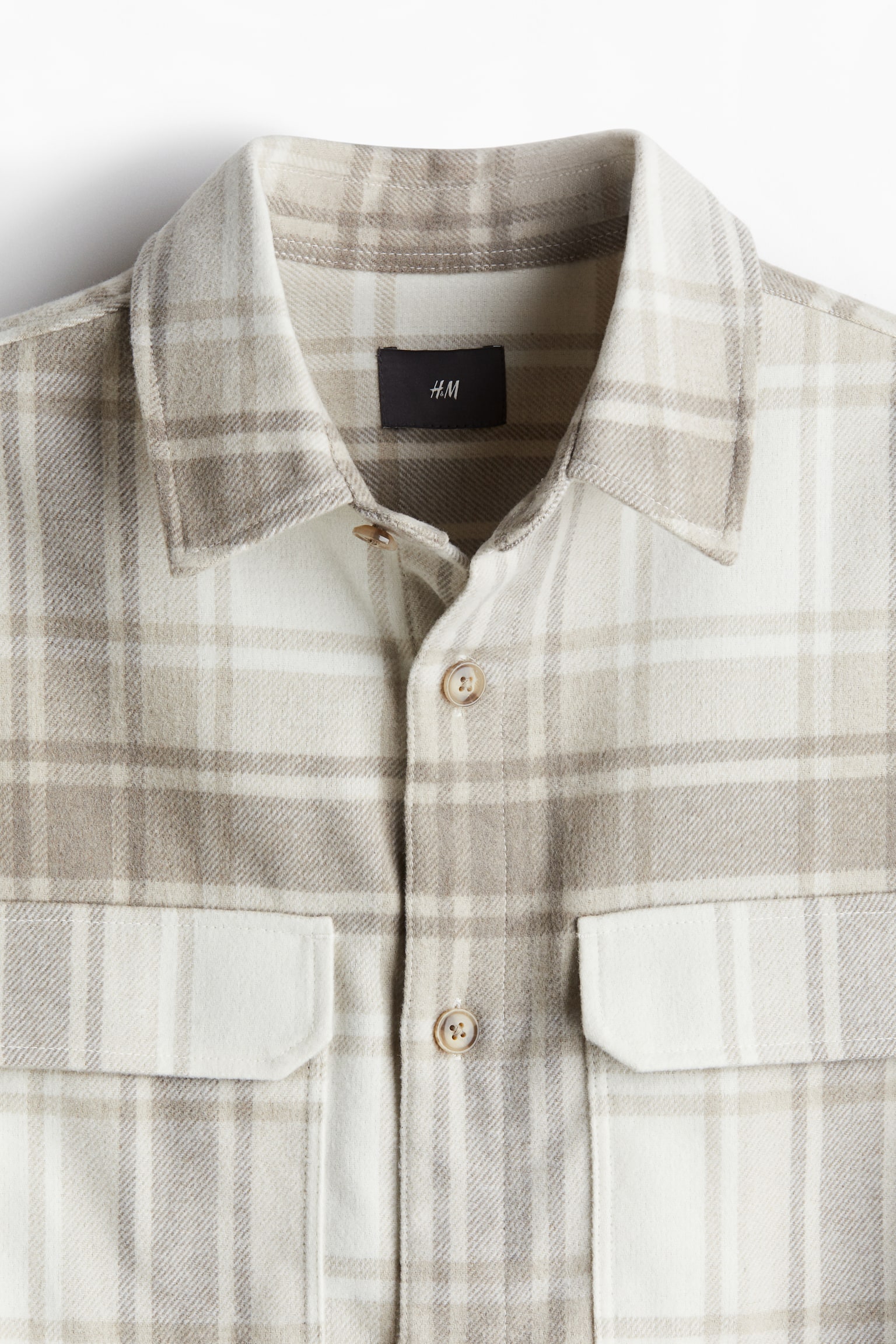 Regular Fit Felted overshirt - Beige/Checked/Navy blue/Light greige/Black/Grey/Grey/Pinstriped - 8