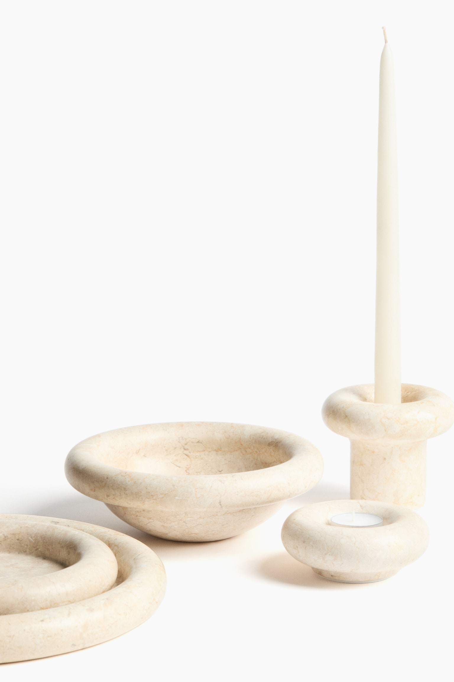 Large marble tray - Light beige/Marbled - 5