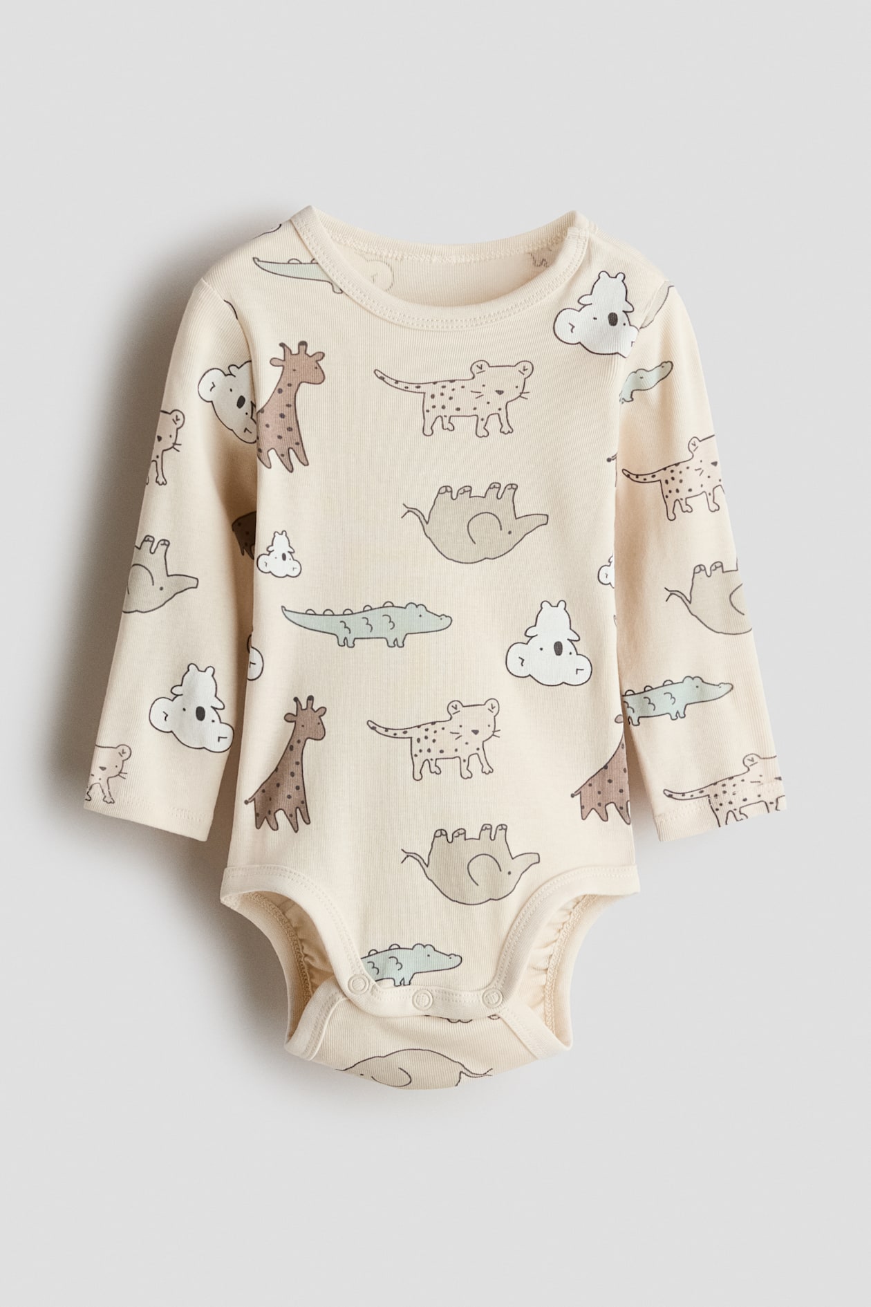 Cache-couche en coton imprimé - Beige clair/animaux - Kids | H&M CA
