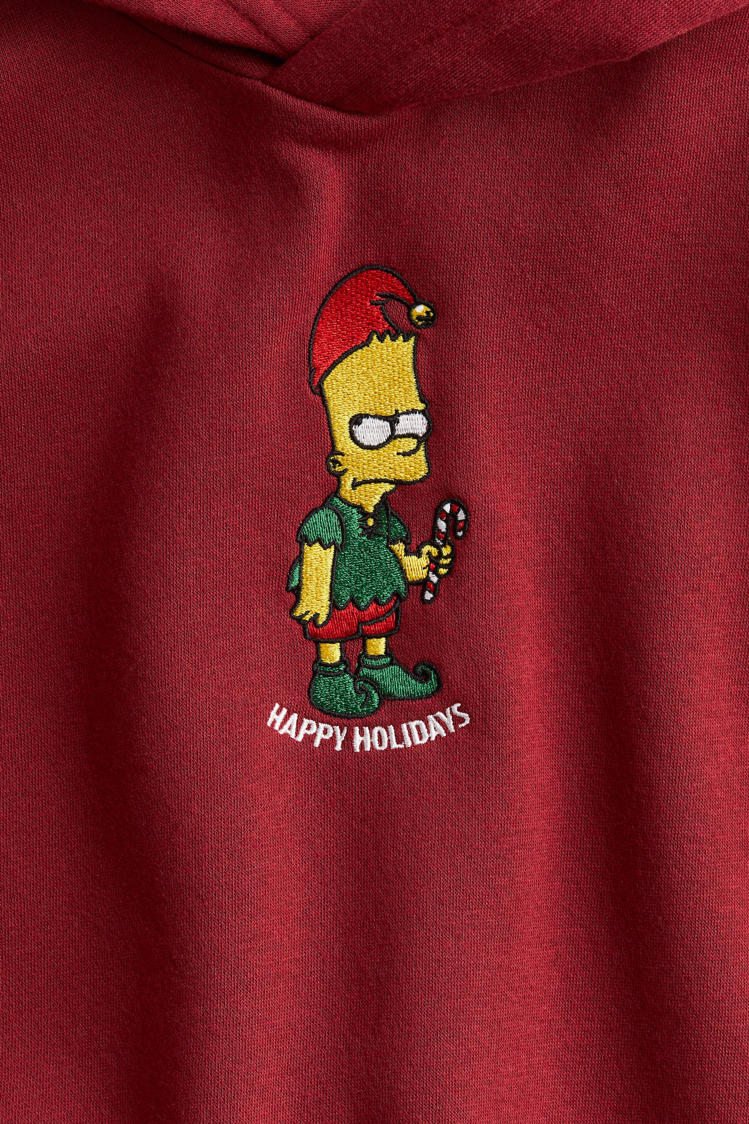 Embroidered-motif hoodie - Dark red/The Simpsons - 2