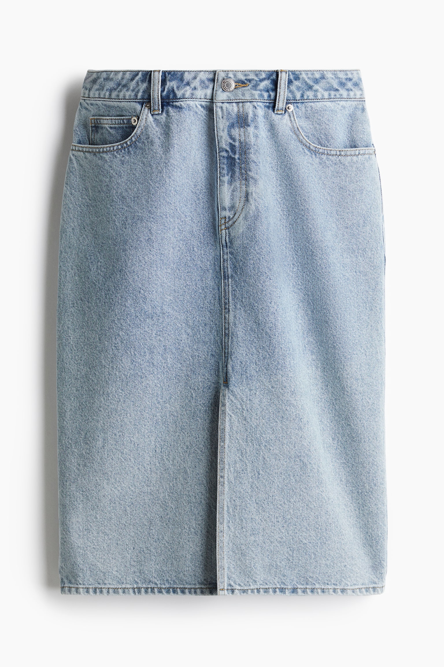 Knee-length denim skirt - Light denim blue - 2