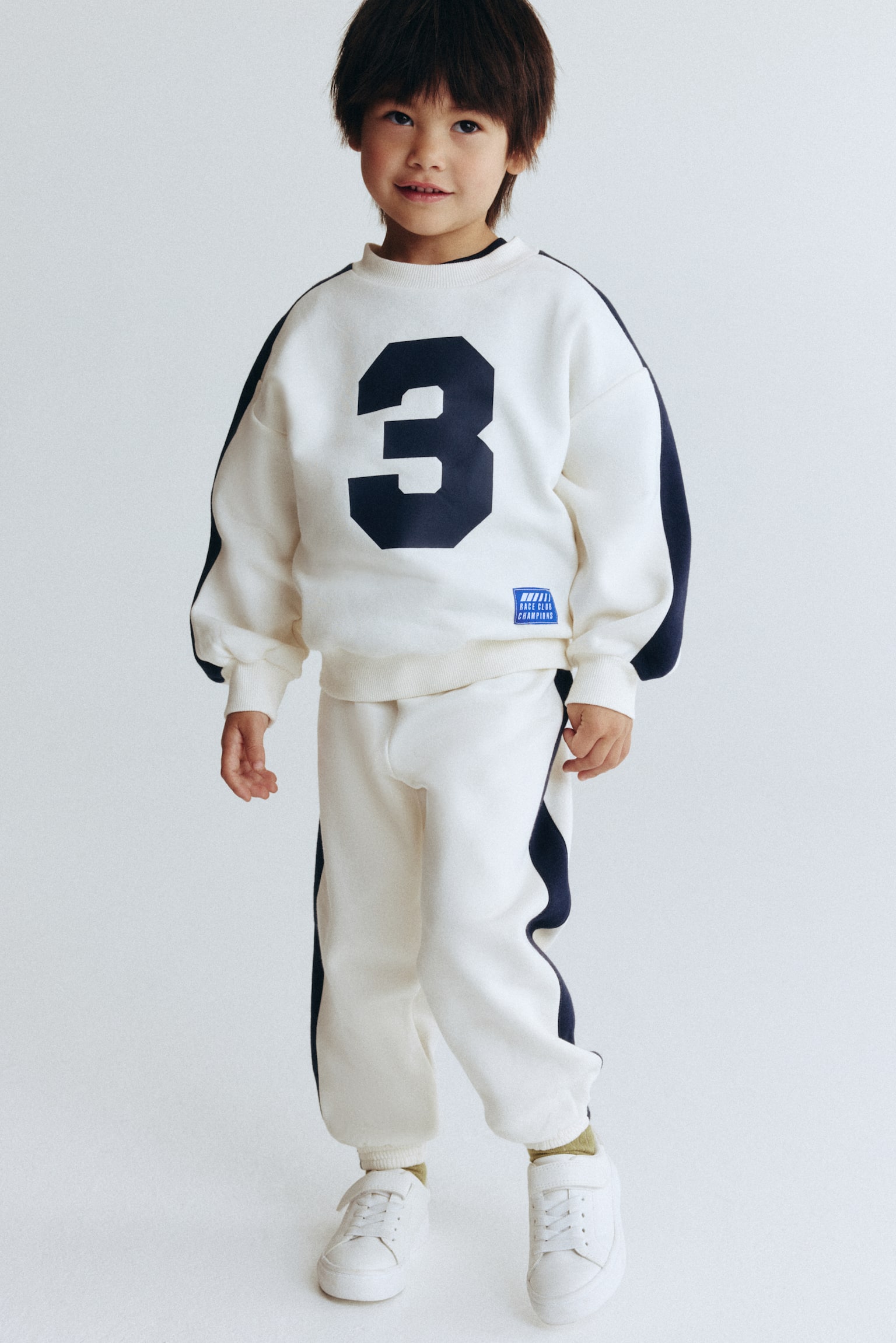 2-delt sweatshirtsæt med tryk - Creme - 5