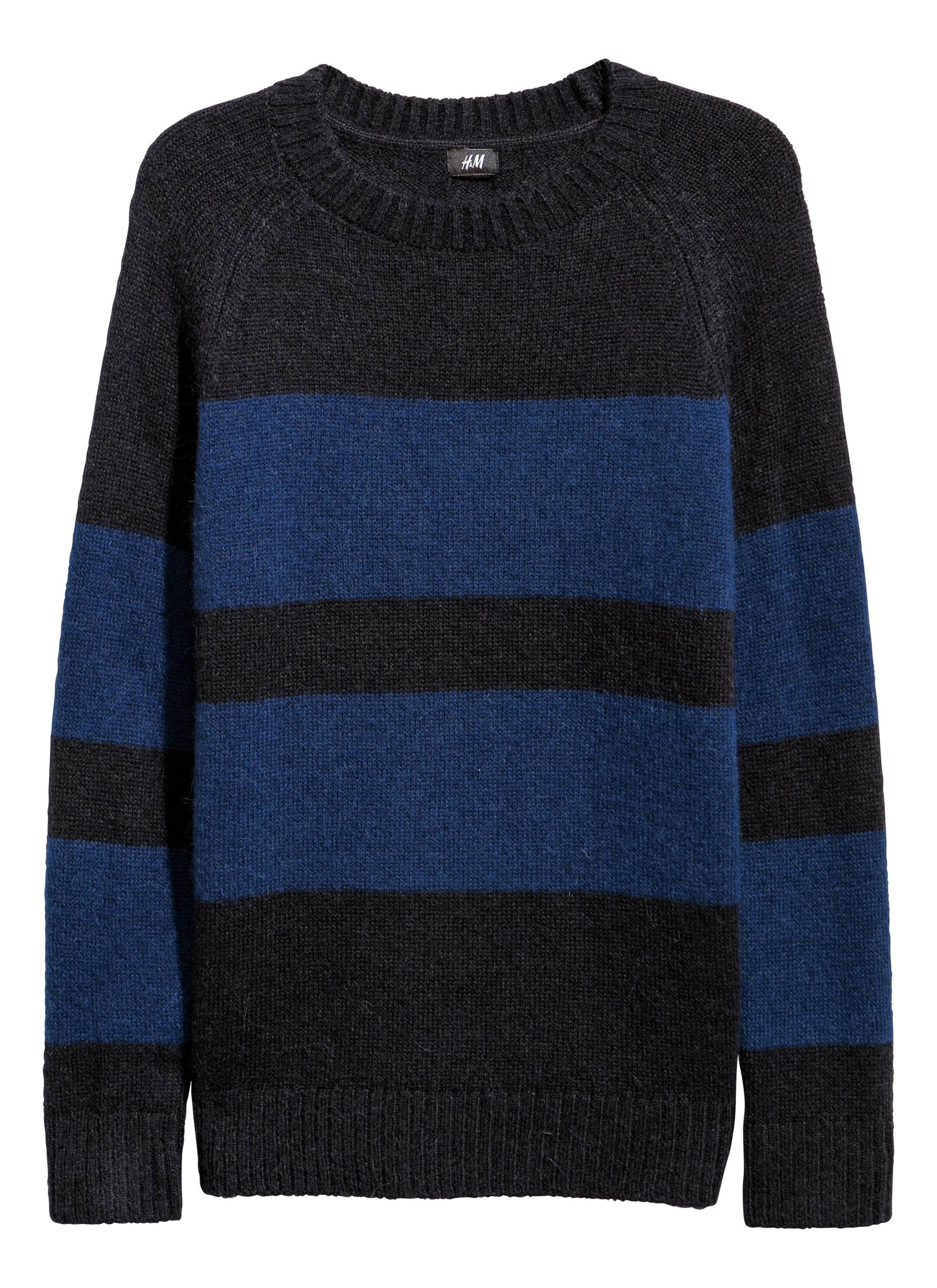 View larger image: Knitted wool-blend jumper - Dark blue/Bright blue - Men | H&M GB 1