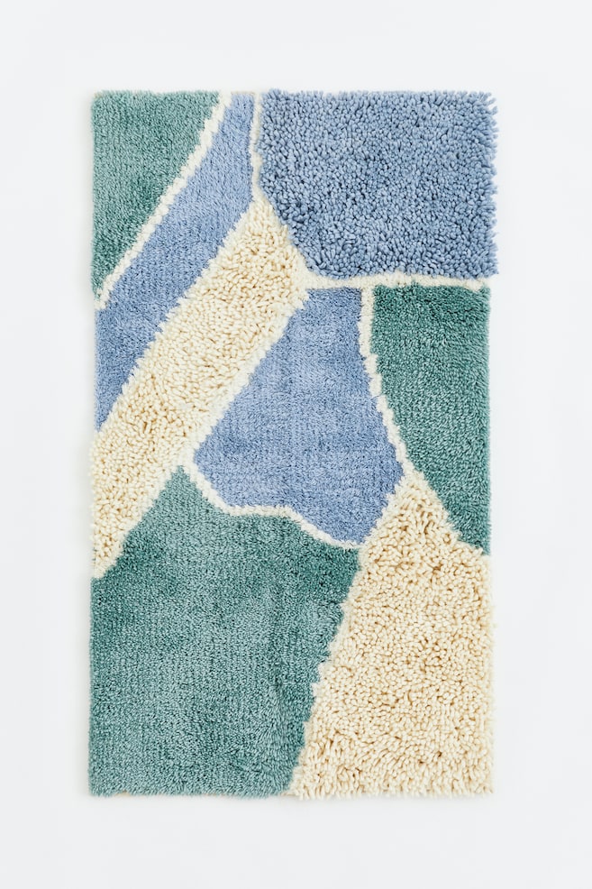 Tufted wool-blend rug - Turquoise/Patterned - 1