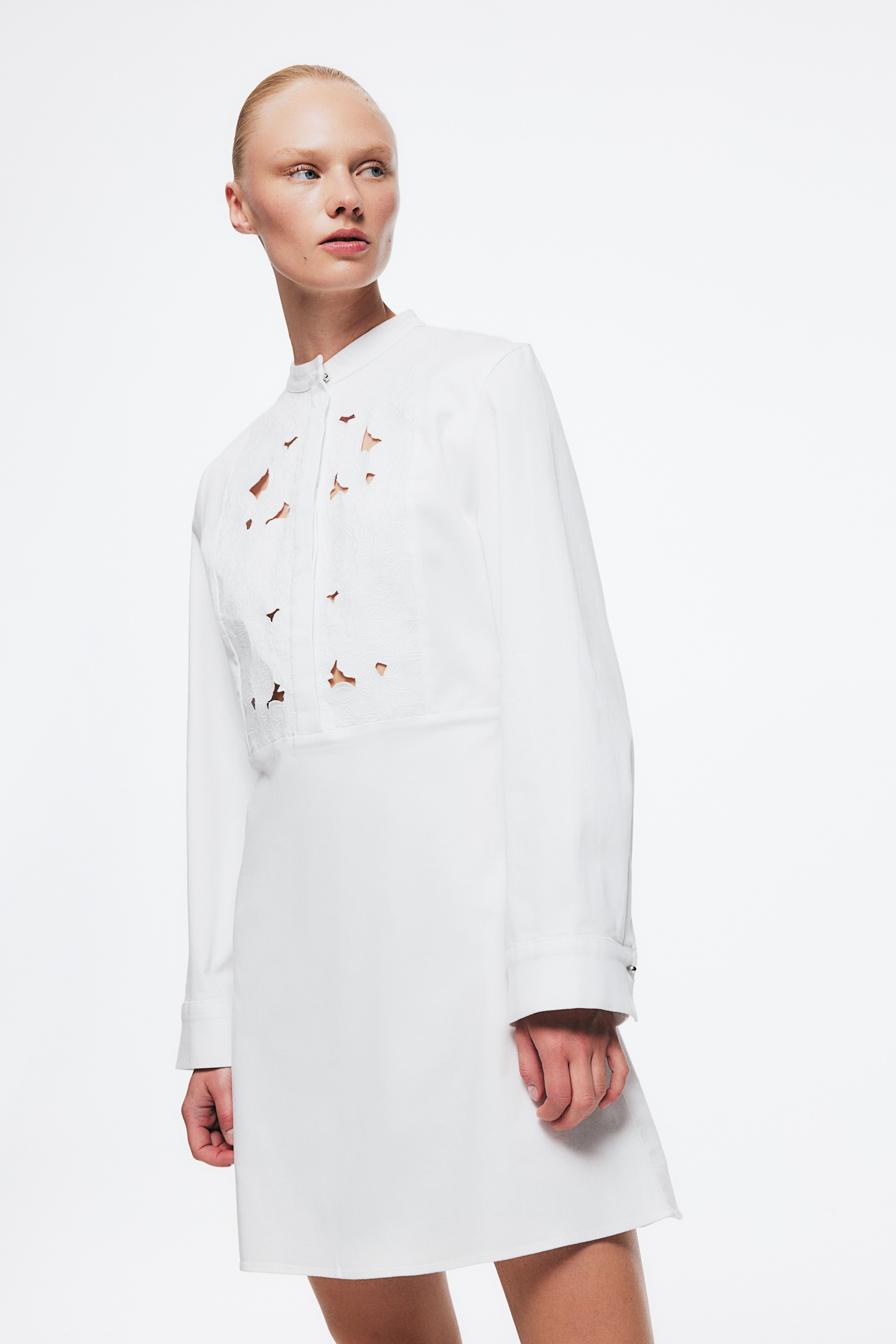 H&m white shirt dress best sale