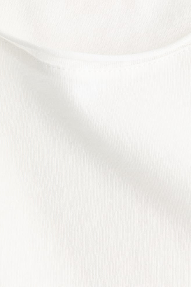 Roll-edge T-shirt-White - 2