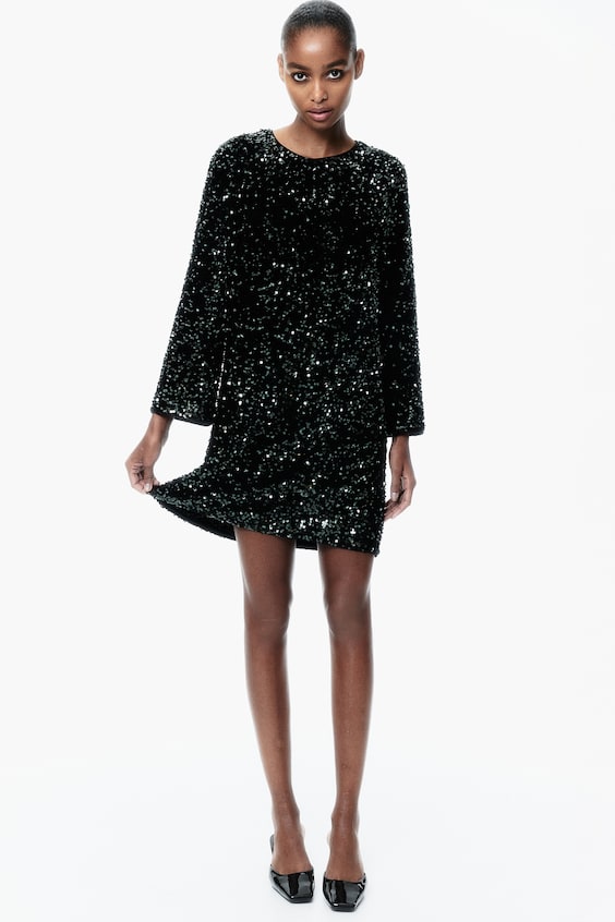 Sequined A-Line Dress