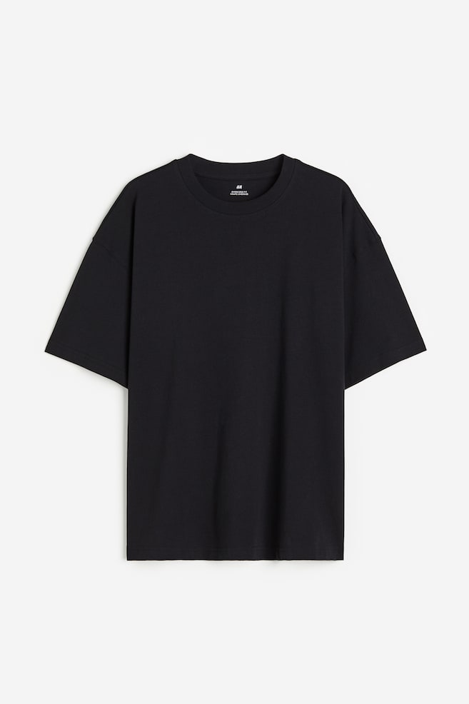 T-shirt Oversized Fit en coton - Noir/Marron - 2