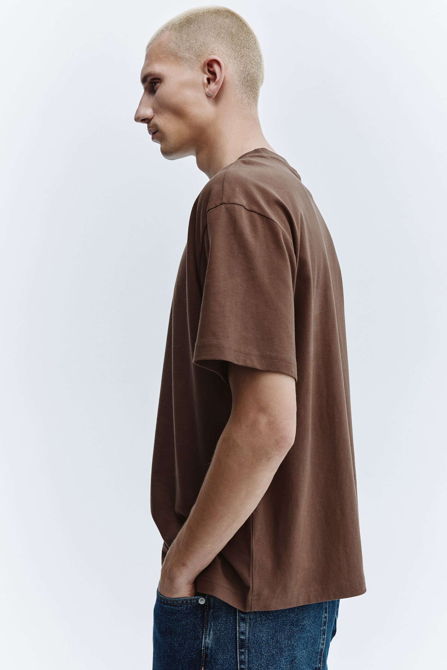 T-shirt Loose Fit - Bruin/Wit/Zwart/Donkergrijs/Dusty blauw/Beige/Blauw/Bosgroen/Donker aubergine/Groen/Bruin/Roze/Lichtblauw/Lichtblauw - 5