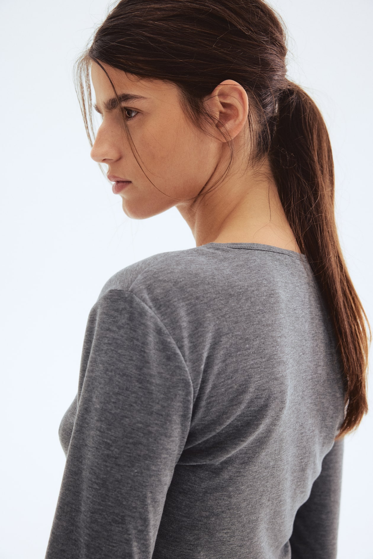 Fine-Knit Button-Front Top - image 3