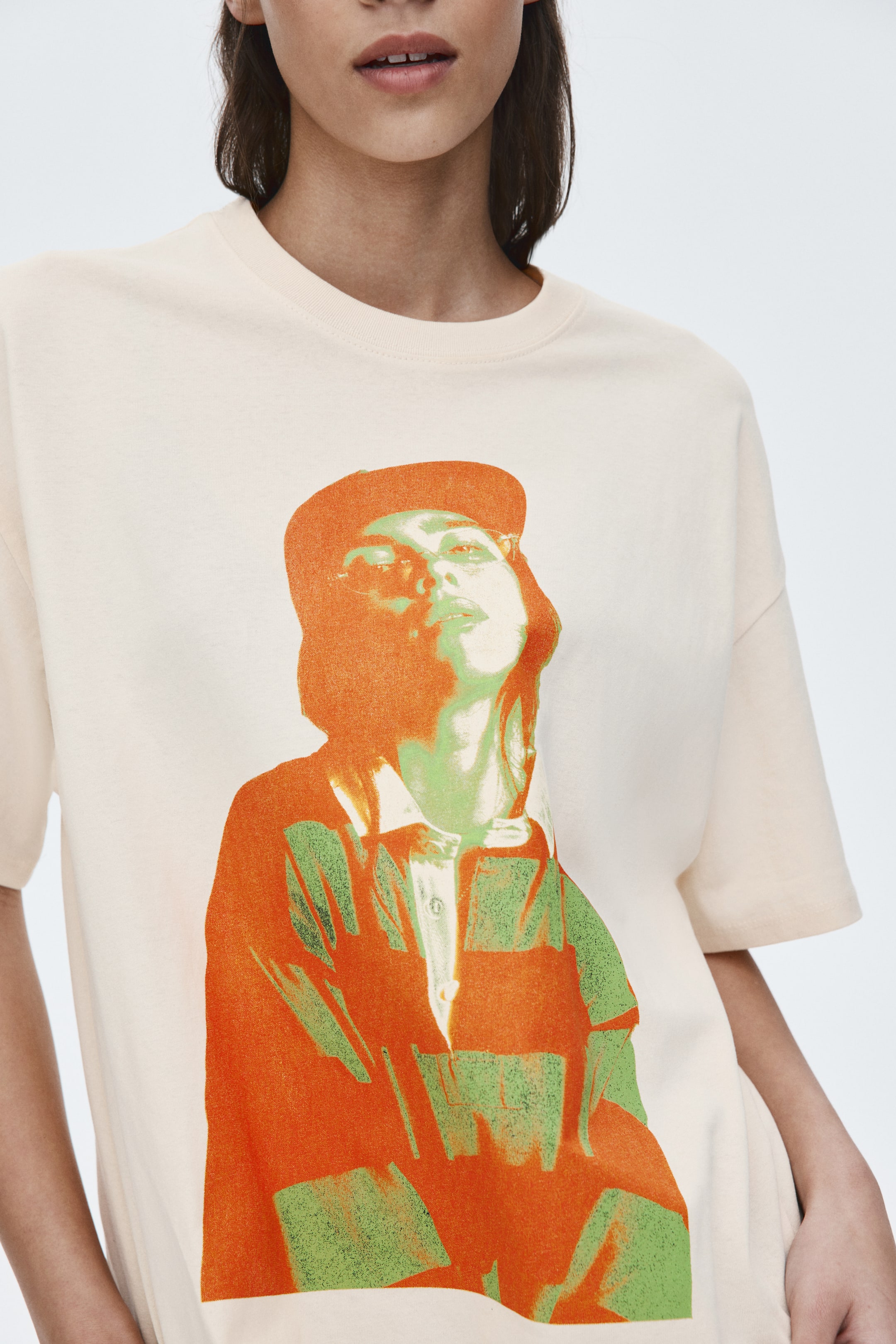 View larger image: Oversized Printed T-Shirt - Light beige/Billie Eilish - Ladies | H&M US 2
