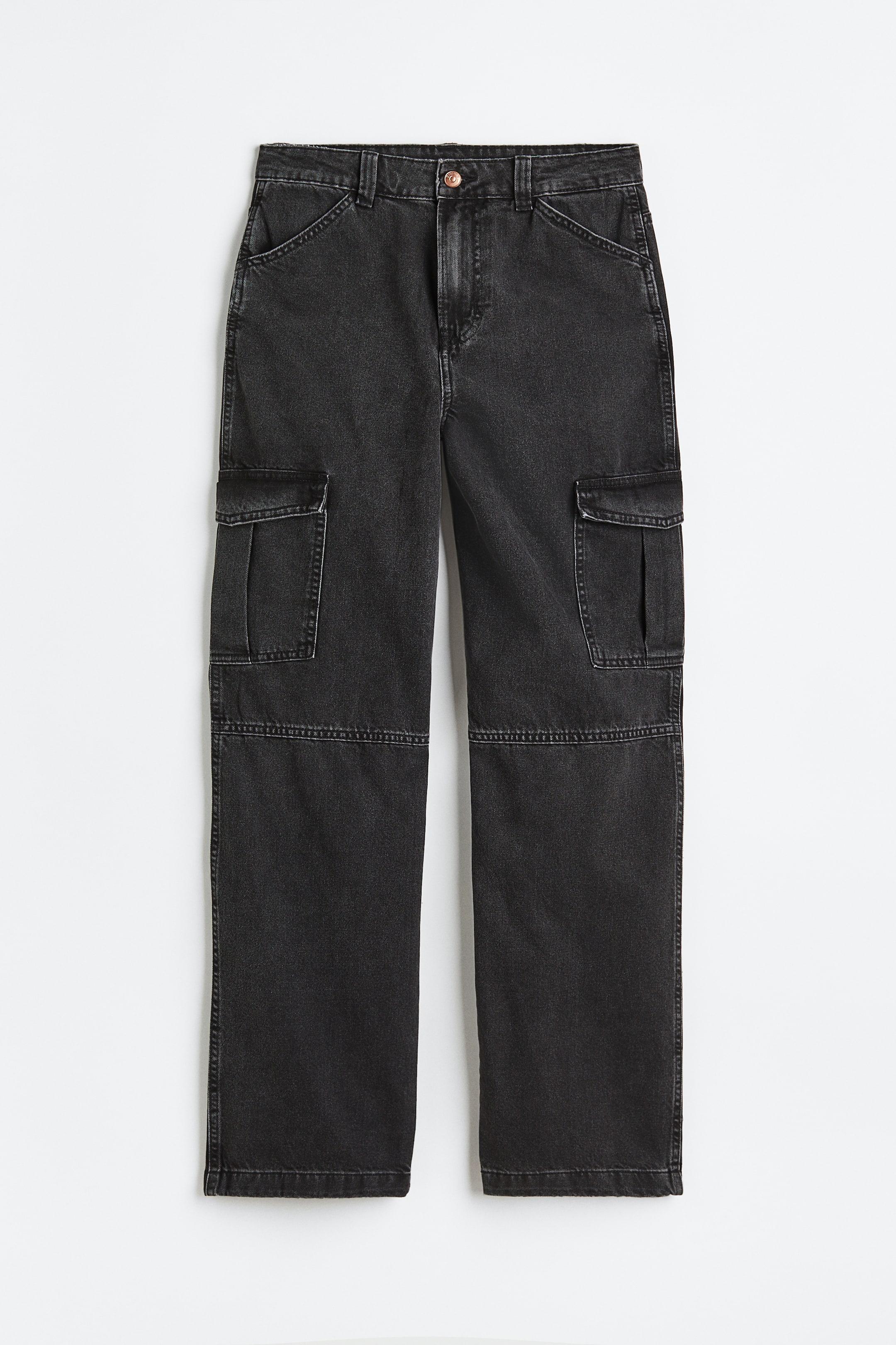 View larger image: 90s Baggy High Cargo Jeans - Black - Ladies | H&M IN 1