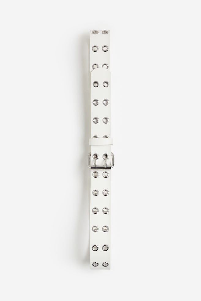 Eyelet-detail belt - White - 1