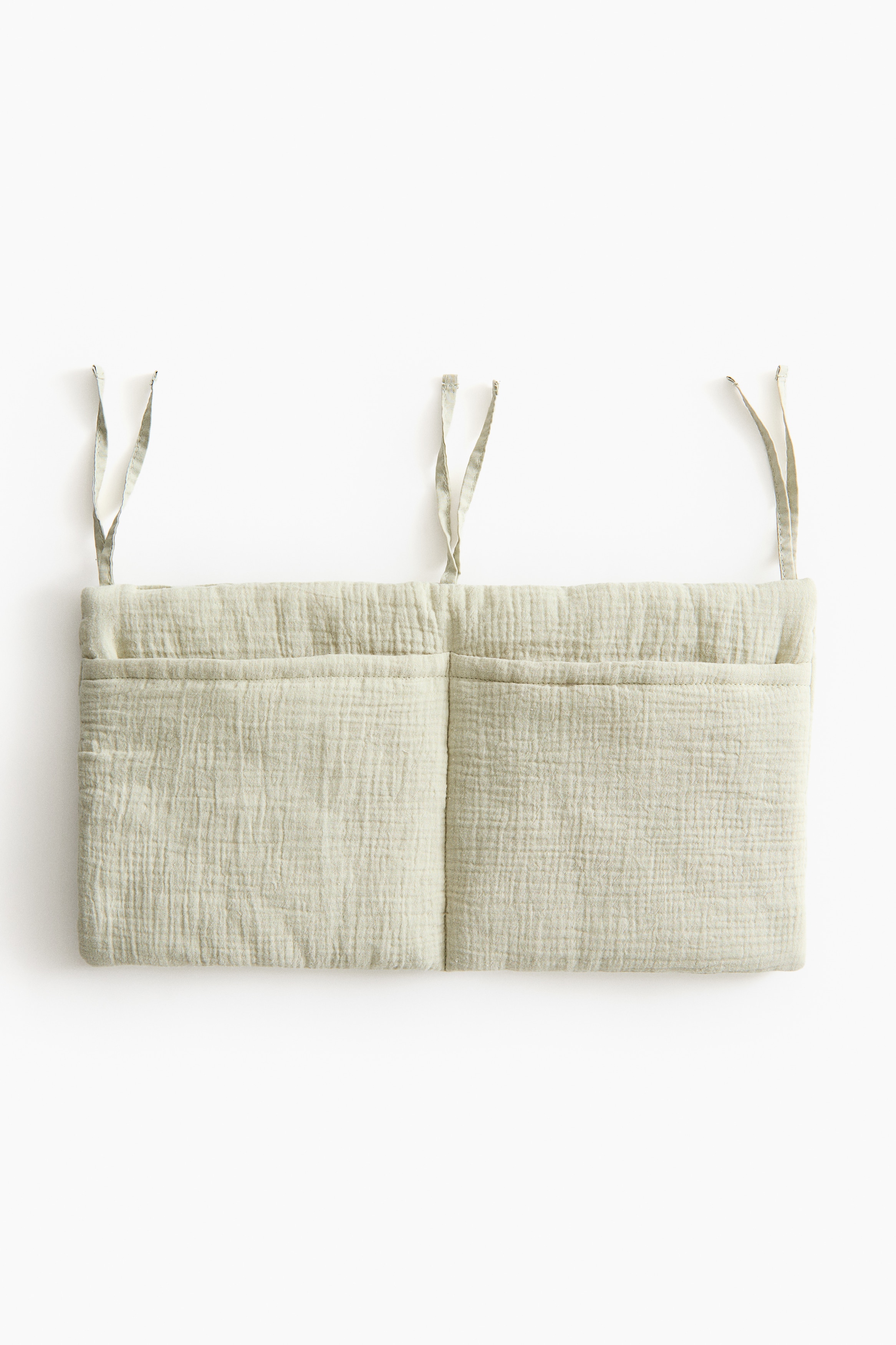 Wall-Hanging Muslin Organizer - Light khaki green/Light beige/Pink