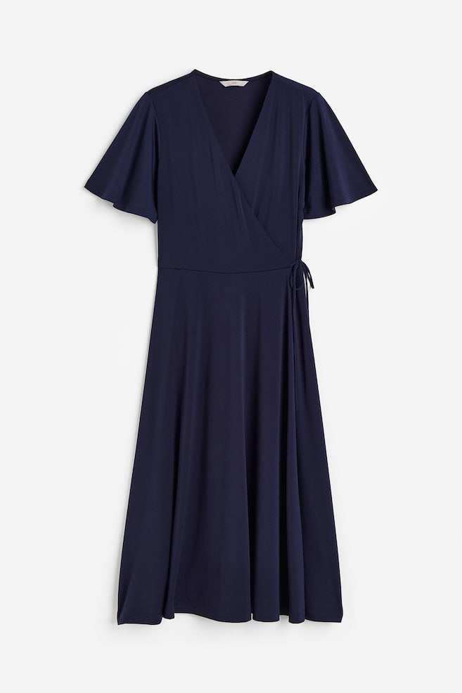 Jersey wrap dress - Dark blue/Light turquoise/Cream/Zebra-print - 1