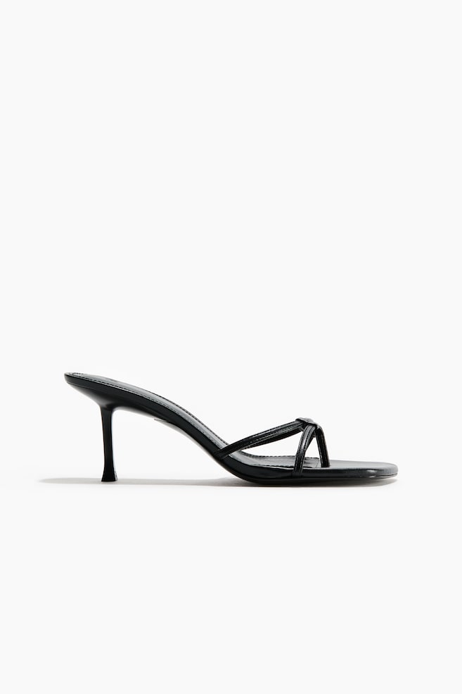 Sandalias con tacón de aguja - Negro - 1