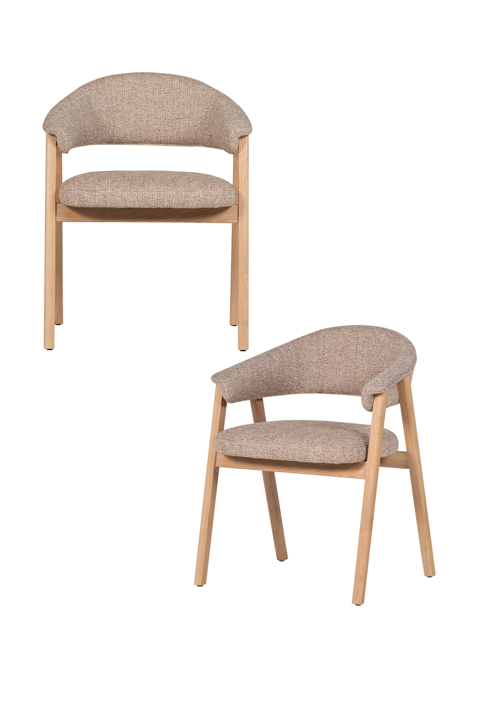 Krzesła Jadalniane Tunar - Zestaw 2 - Naturalny/Brązowy - 1