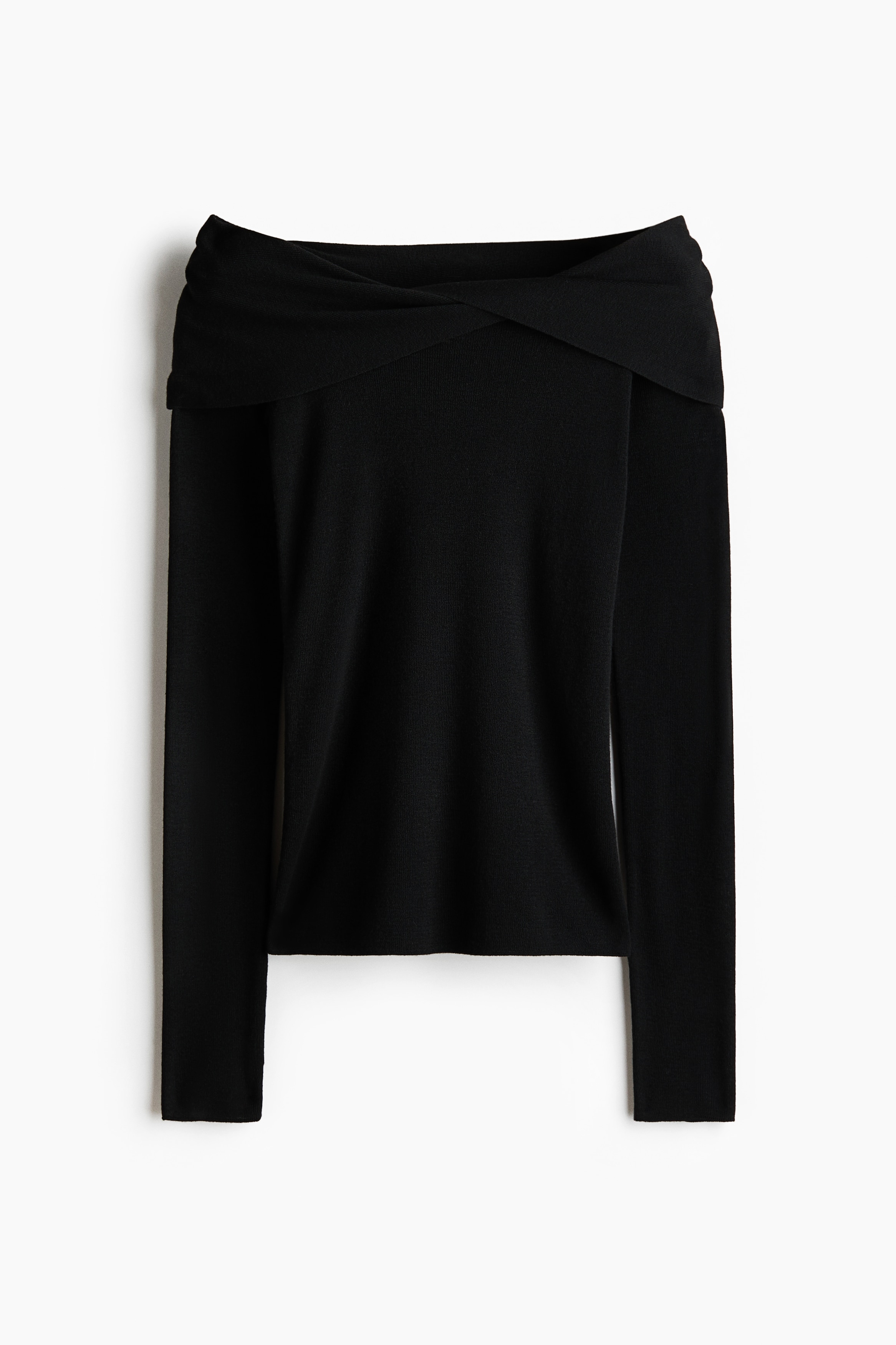 Haut épaules nues avec détail torsadé - Noir/Brun foncé