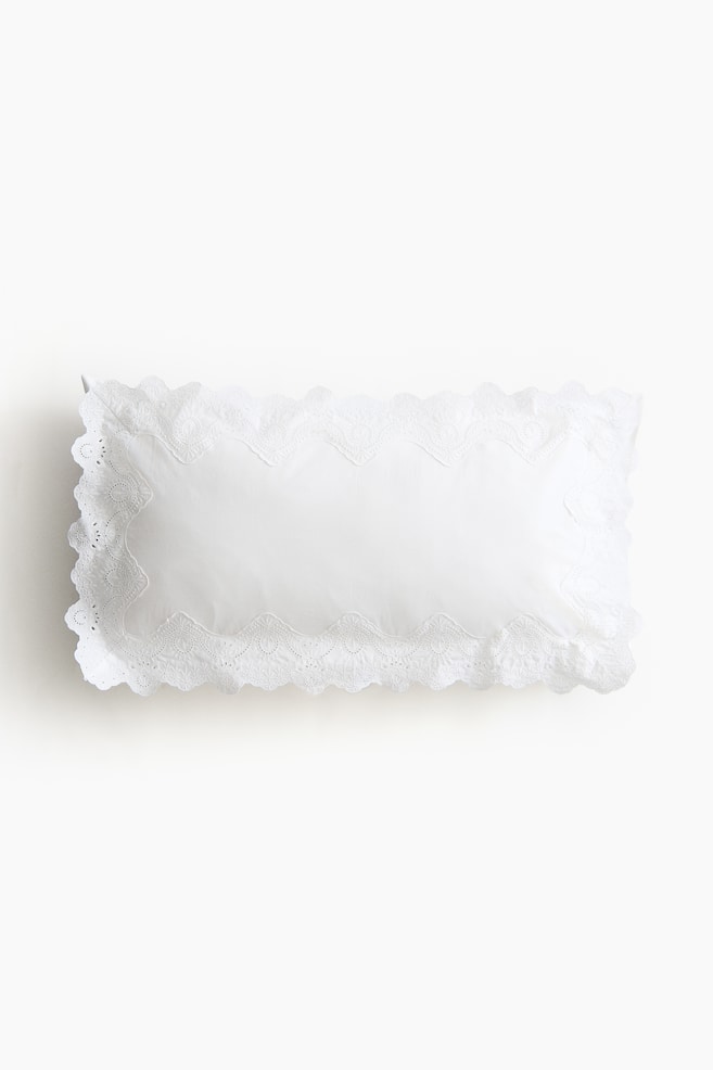 Lace-trimmed pillowcase - White - 1