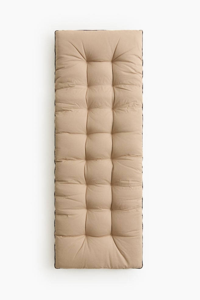 Cojín de asiento grande para exteriores - Beige/Beige/Franjas - 1
