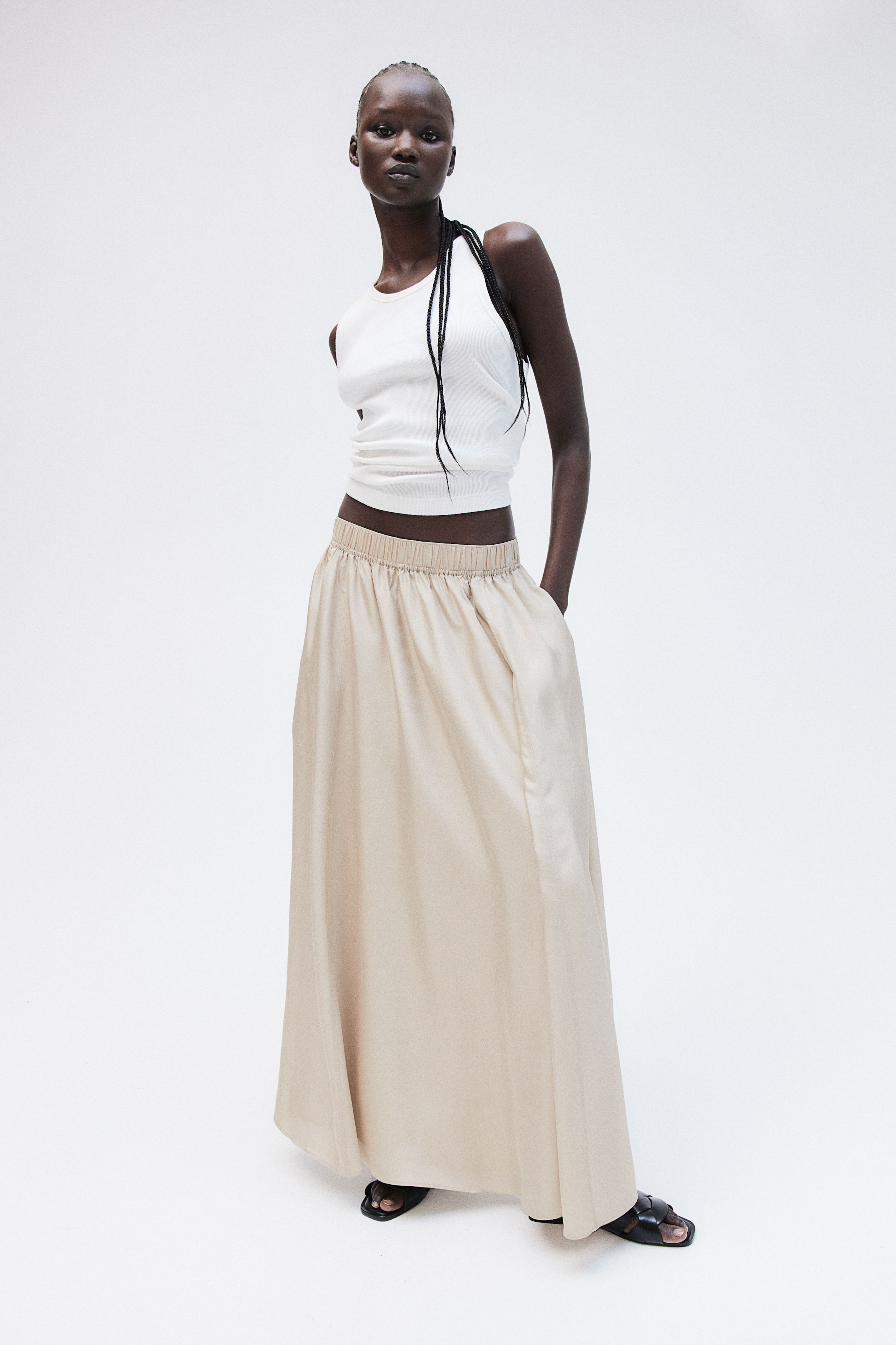 A line Silk Skirt