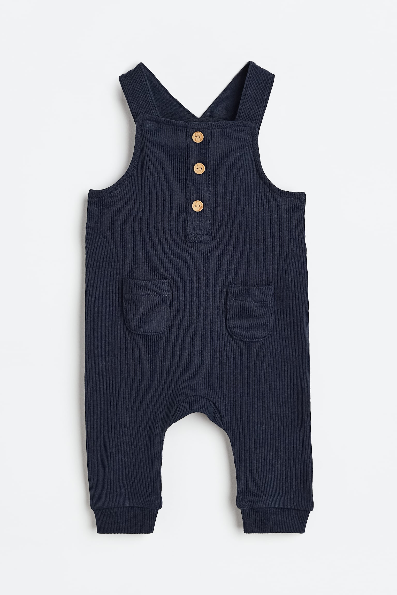 Rib Cotton Dungarees - Navy blue/Natural white/Hippo/White/Floral/Light beige marle/Natural white/Animals - 1