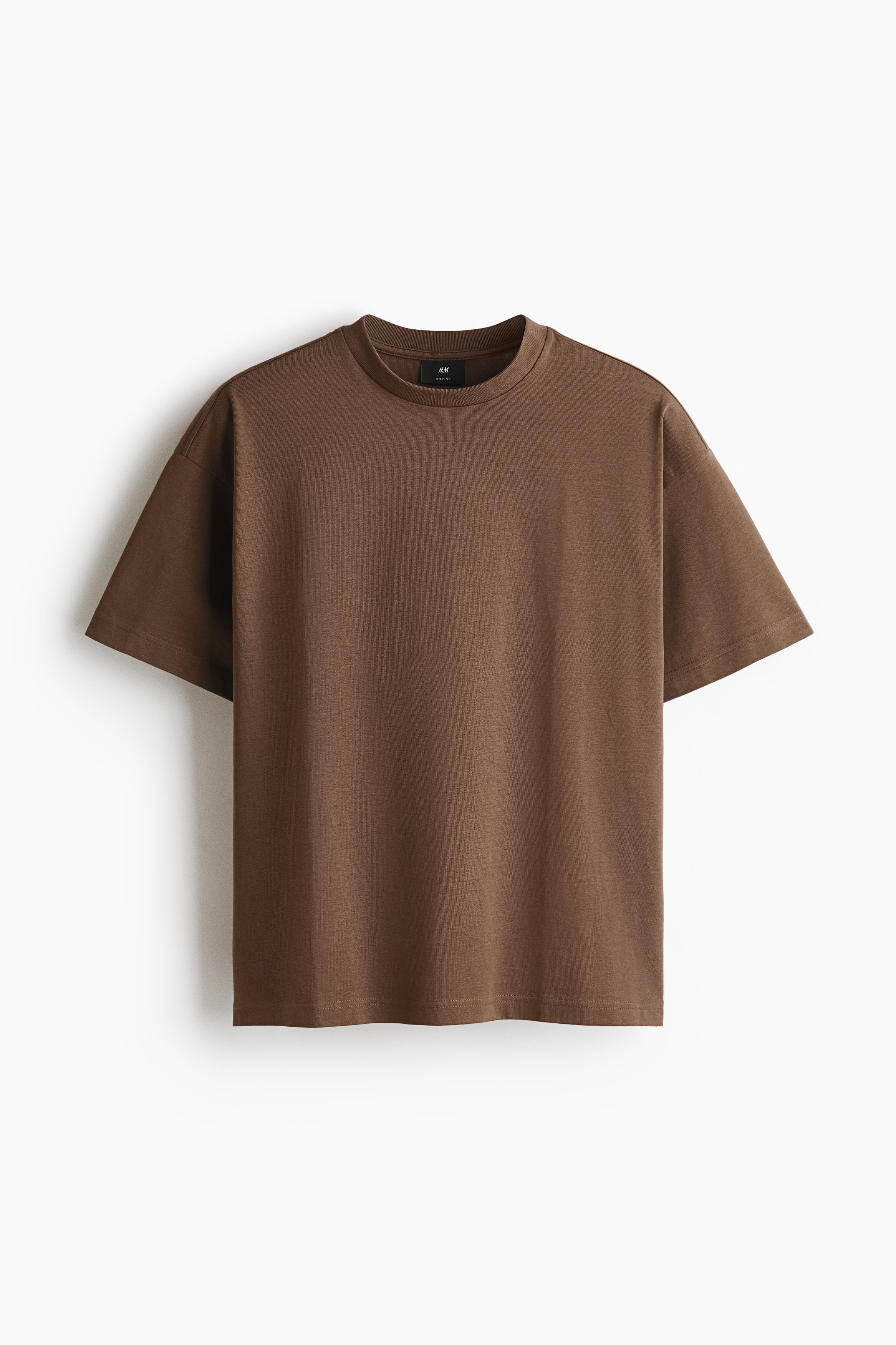 Oversized Fit Cotton T-shirt - Brown/Black/White/Blue/Beige/Light grey