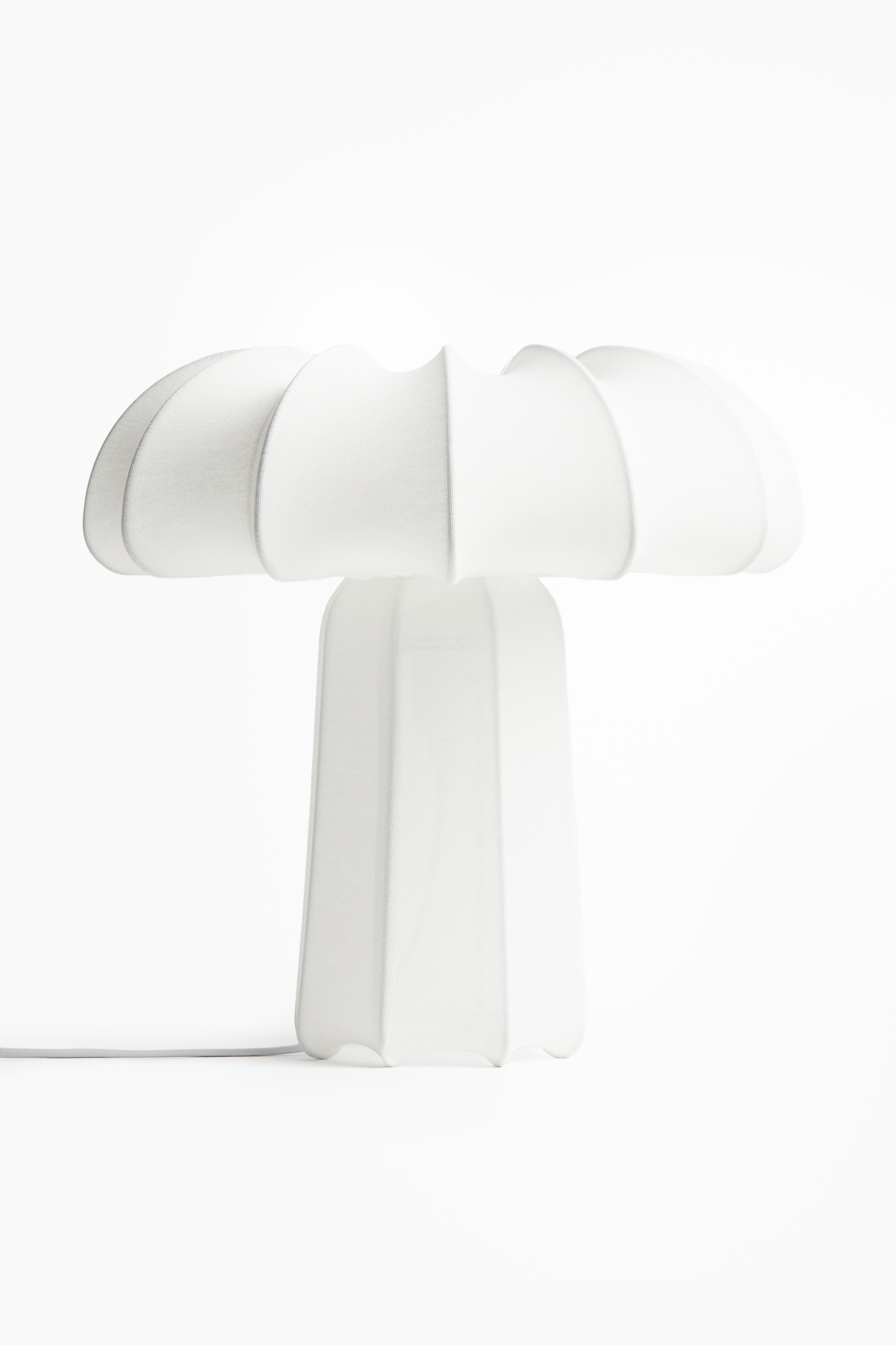 Lampe de table habillée de textile - Blanc