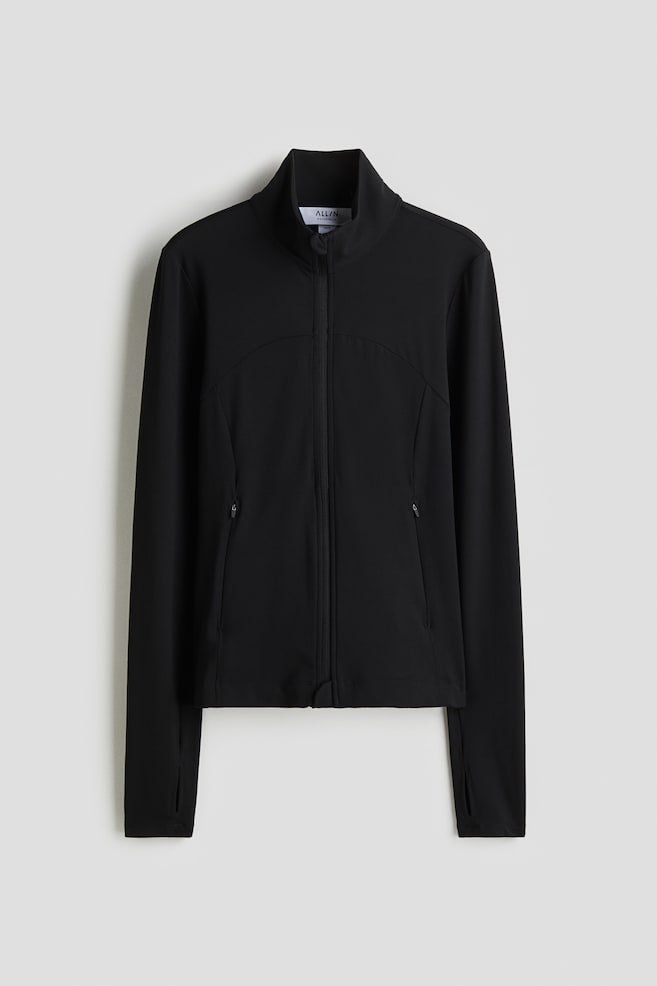 Zip-through sports jacket with SoftMove™ - Black/Warm grey/Navy blue - 1