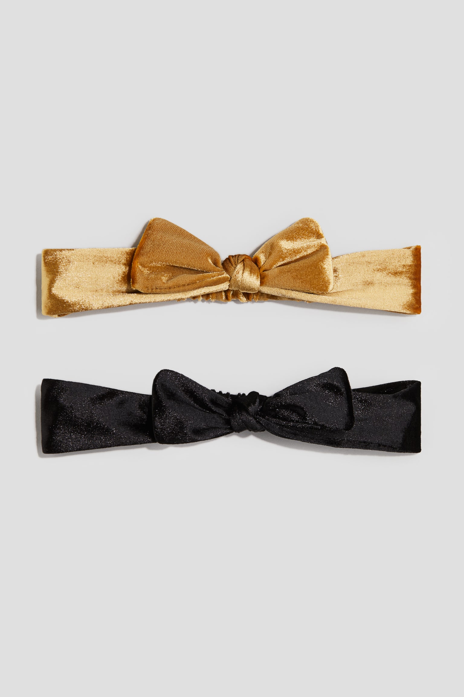 2-pack bow-detail hairbands - Black/Gold-coloured/Light pink/Floral/Red/Checked - 1