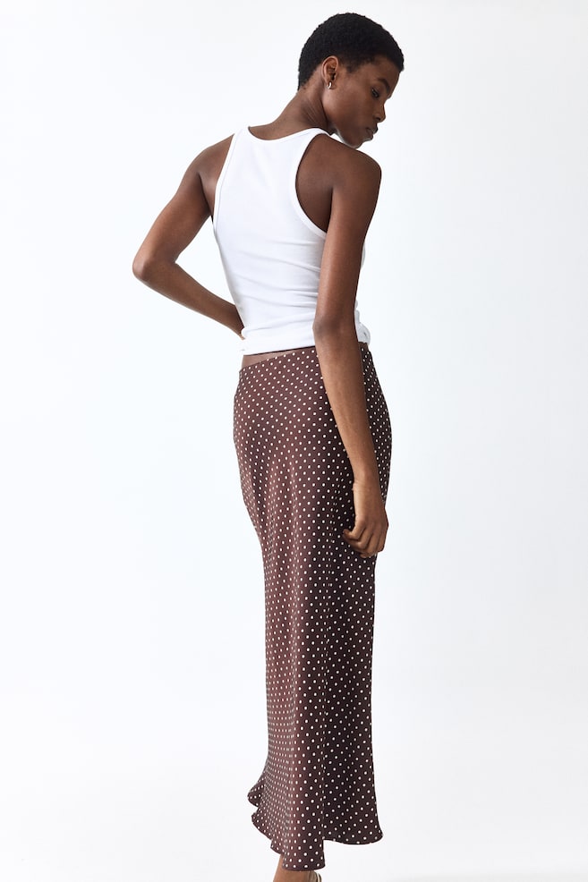 Midi Skirt - Dark brown/polka dot/Olive green/Burnt orange/Light beige/patterned/Black/White/floral/Pink/White/Light beige - 2