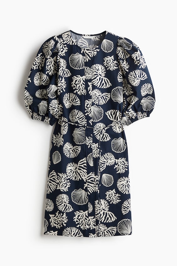 Женские платья H&M Puff-Sleeved Dress