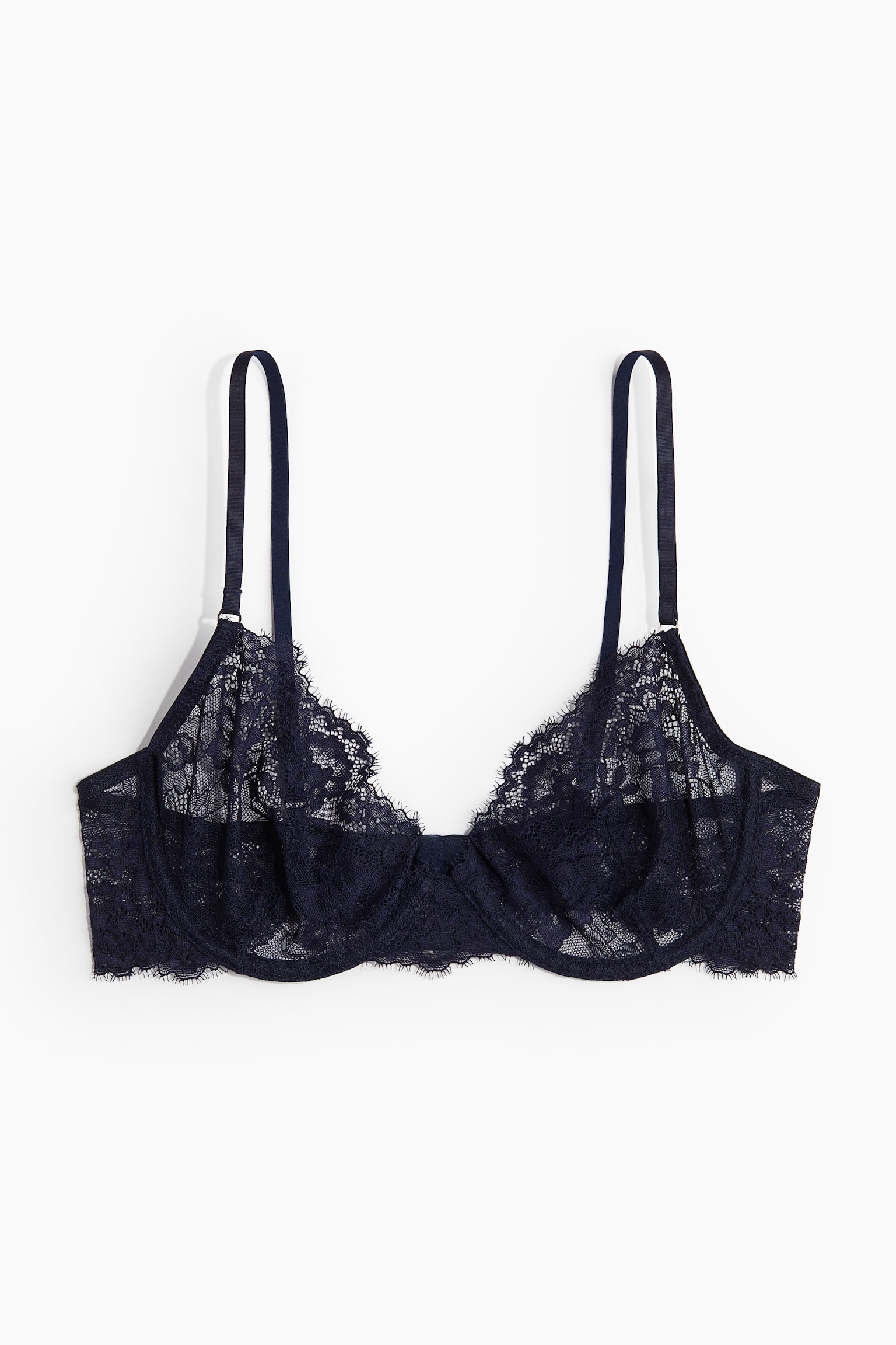 Underwired lace bra - Navy blue/White/Black/Dusty blue - 1