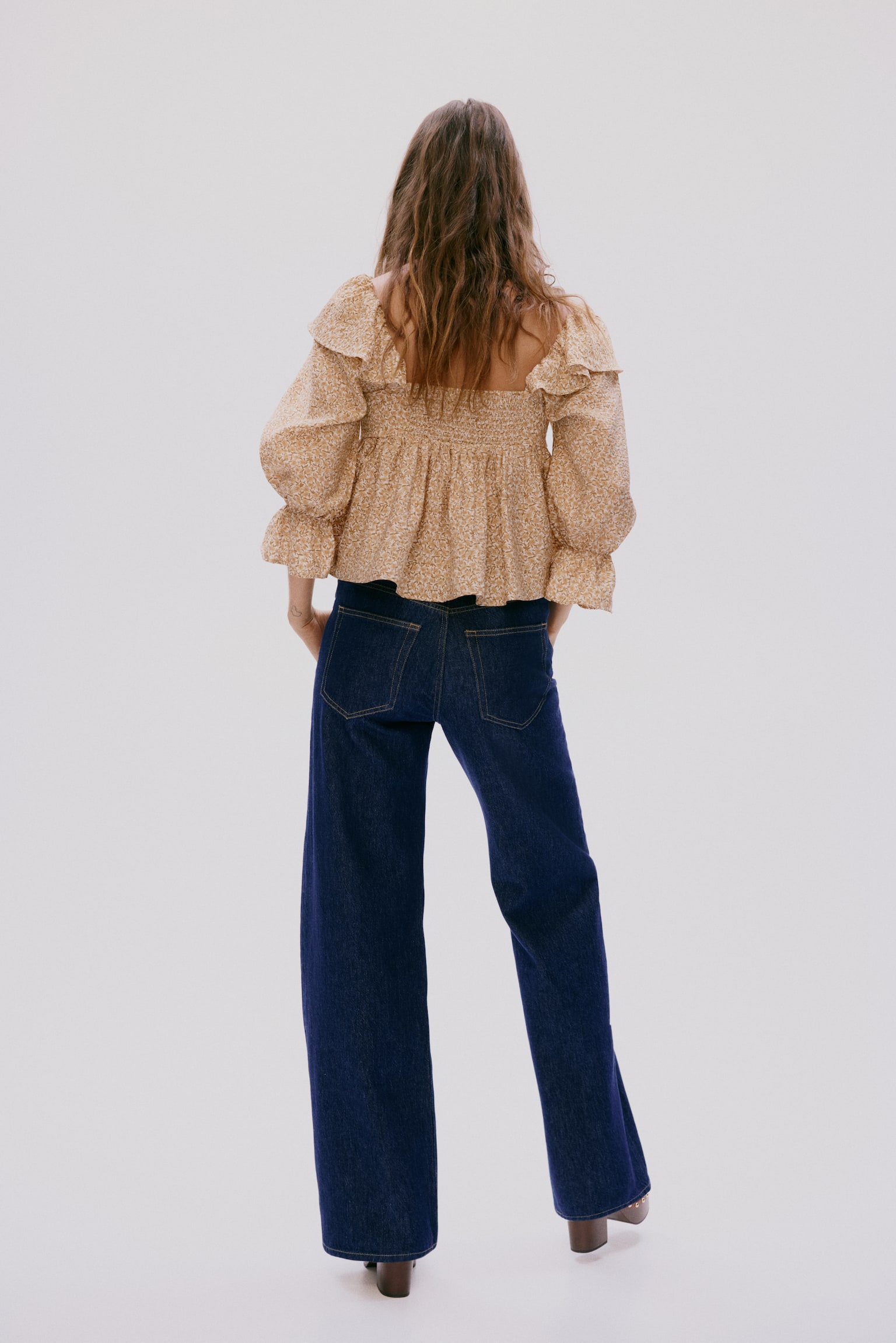 Wide High Jeans - Синій денім/Світло-сірий/Світло-блакитний денім/Блакитний денім/Блакитний денім/Світло-бежевий/Синій денім/Синій денім/Синій денім/тонкі смужки/Блакитний денім/Сірий денім/Сірий/Білий/Блакитний денім - 6