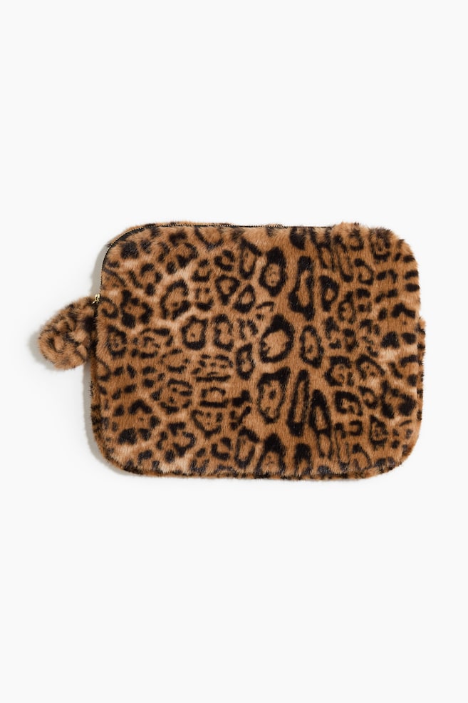 Fluffy laptop case - Brown/Leopard print/Brown/Spotted/Light beige - 1