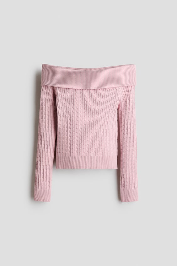 H&M Cable-Knit Off-the-Shoulder Sweater