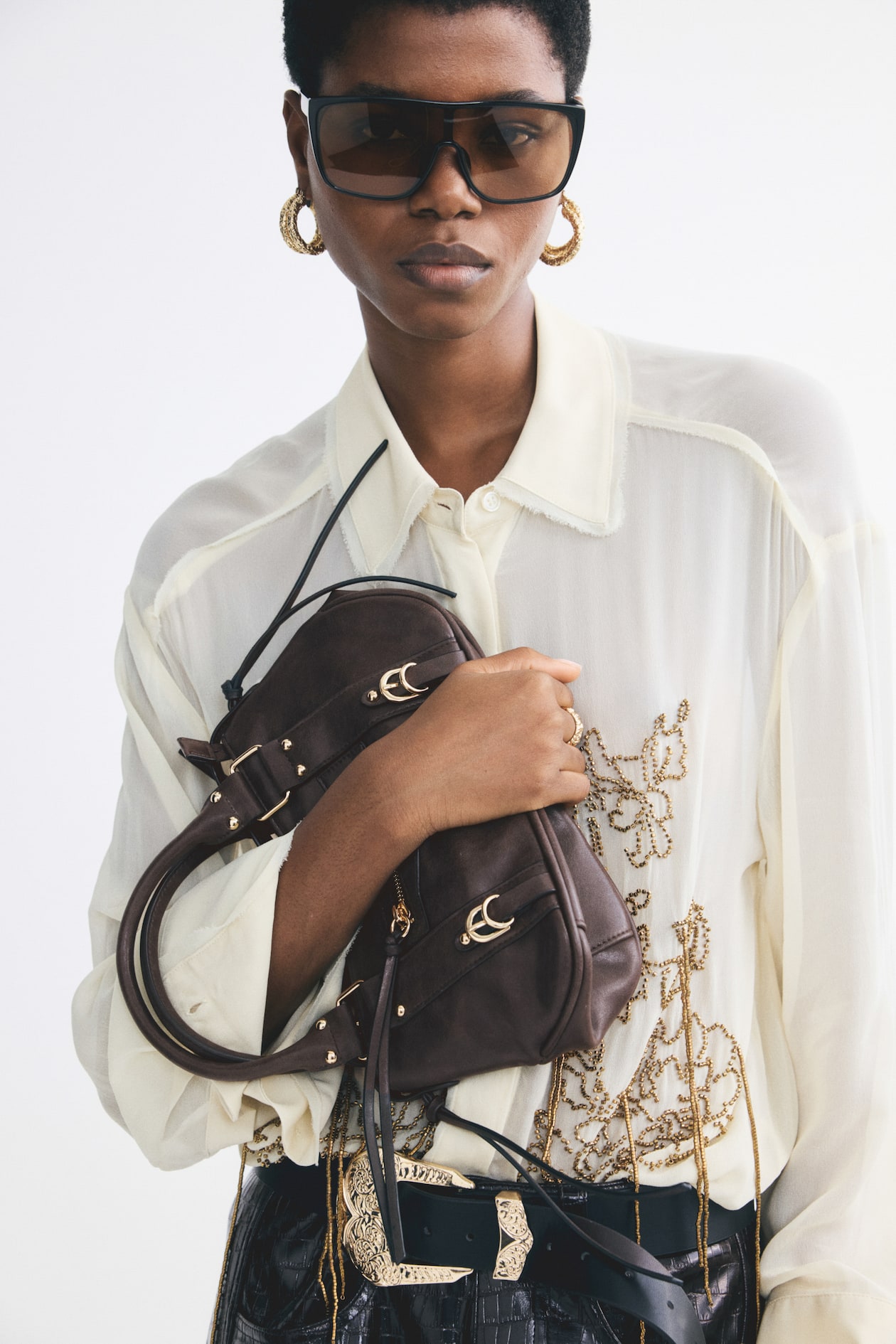 Tbular Shell Women's Dark brown Small crossbody bag | H&M PH